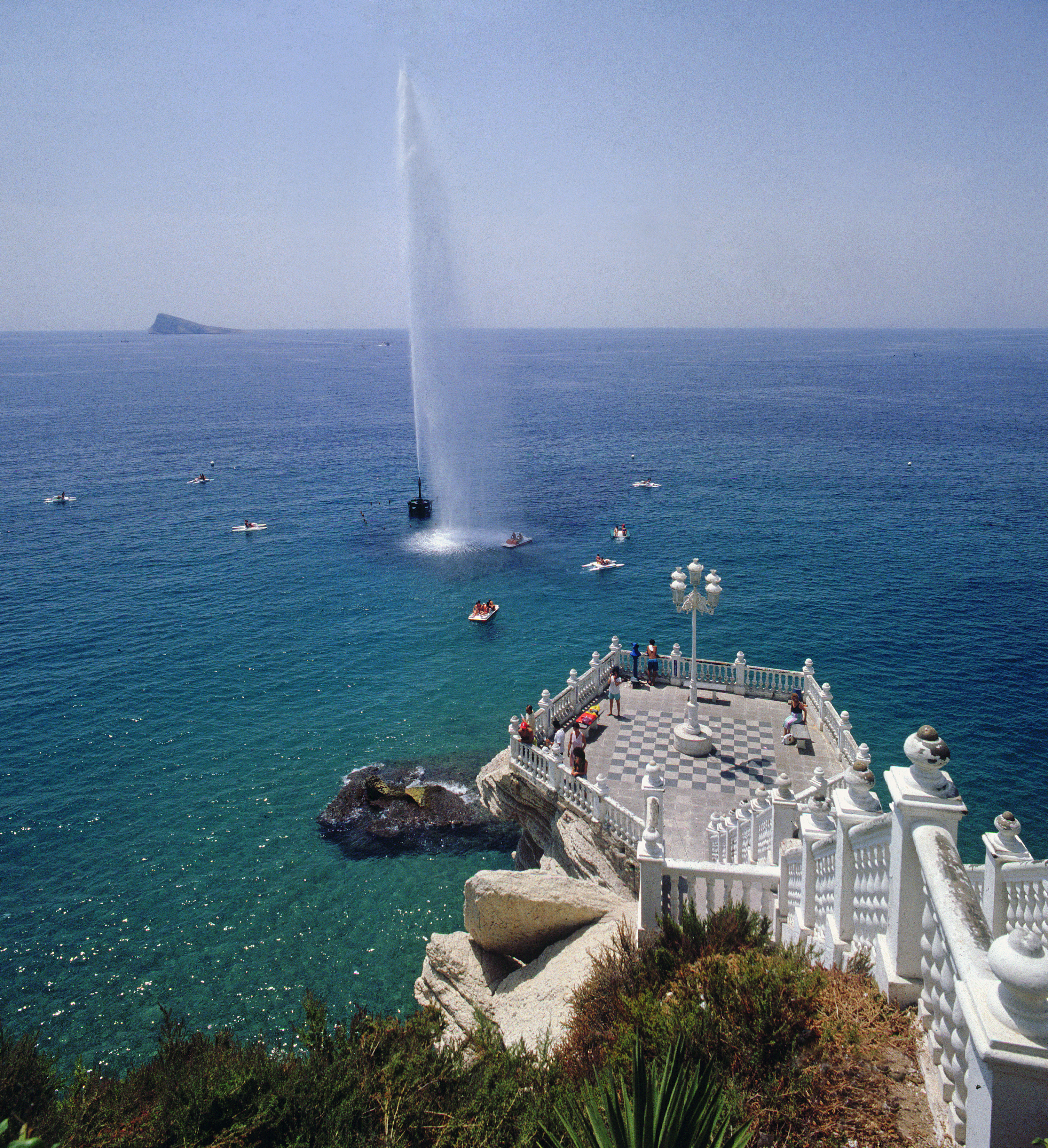 a fountain in the water