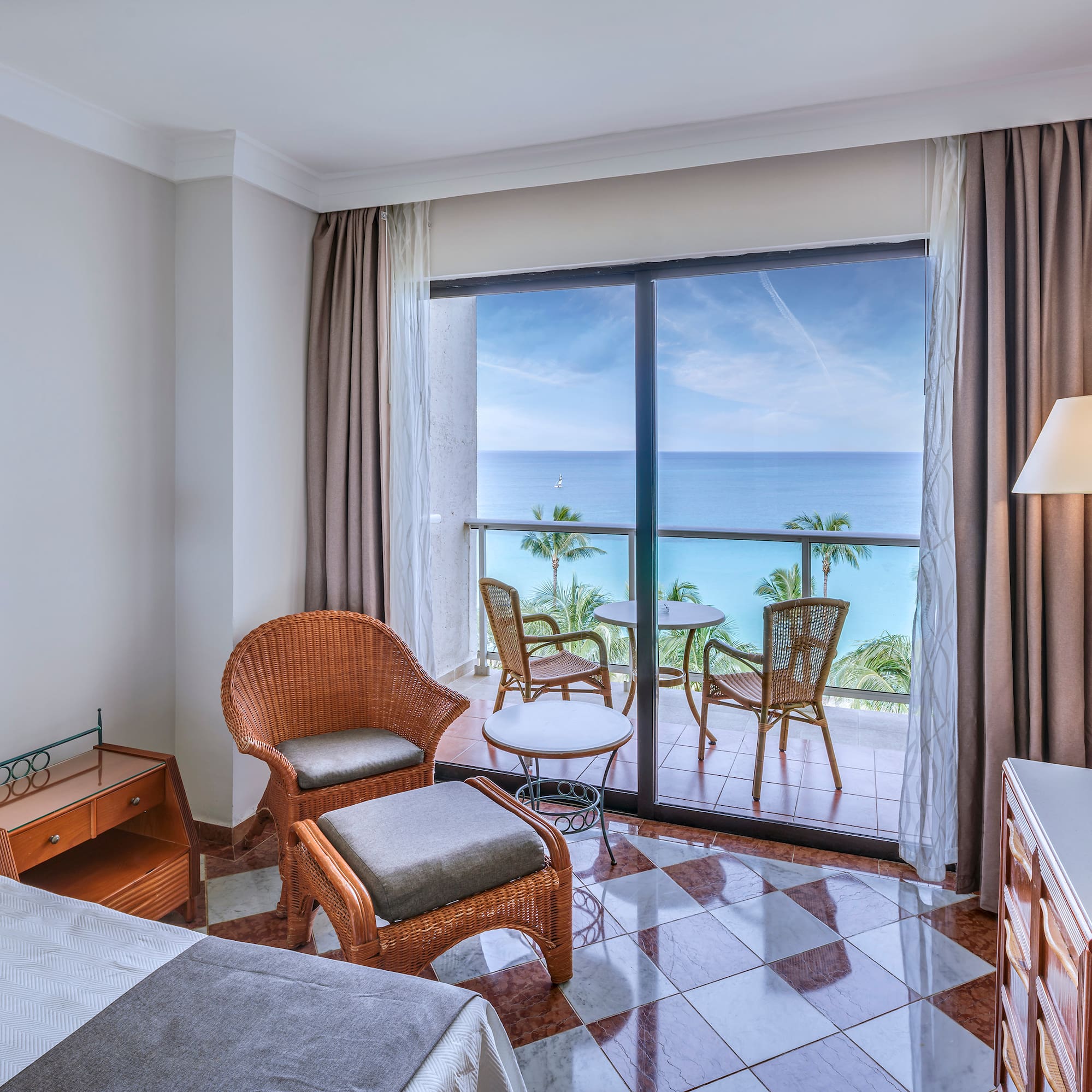 a room with a view of the ocean