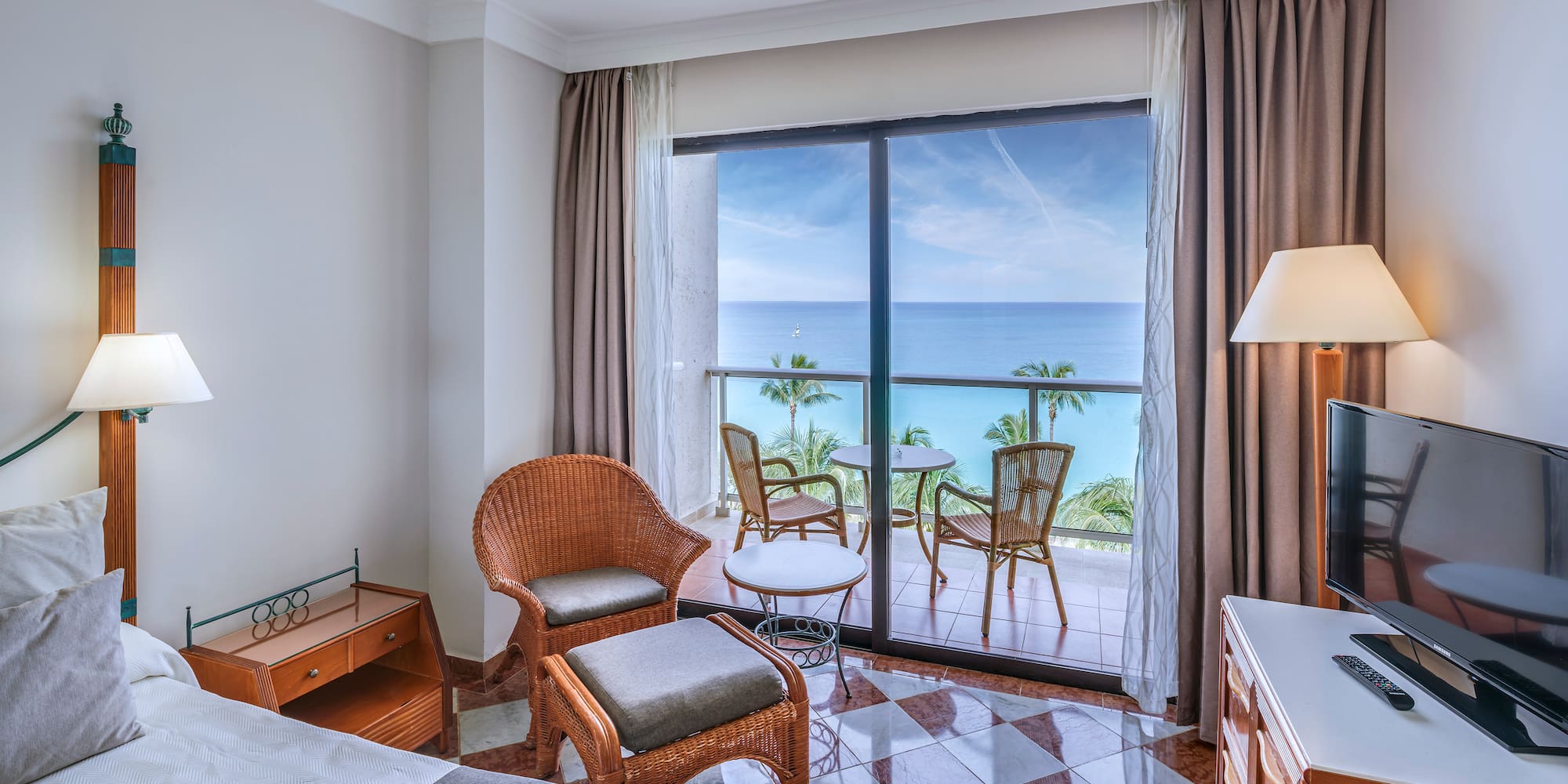 a room with a view of the ocean