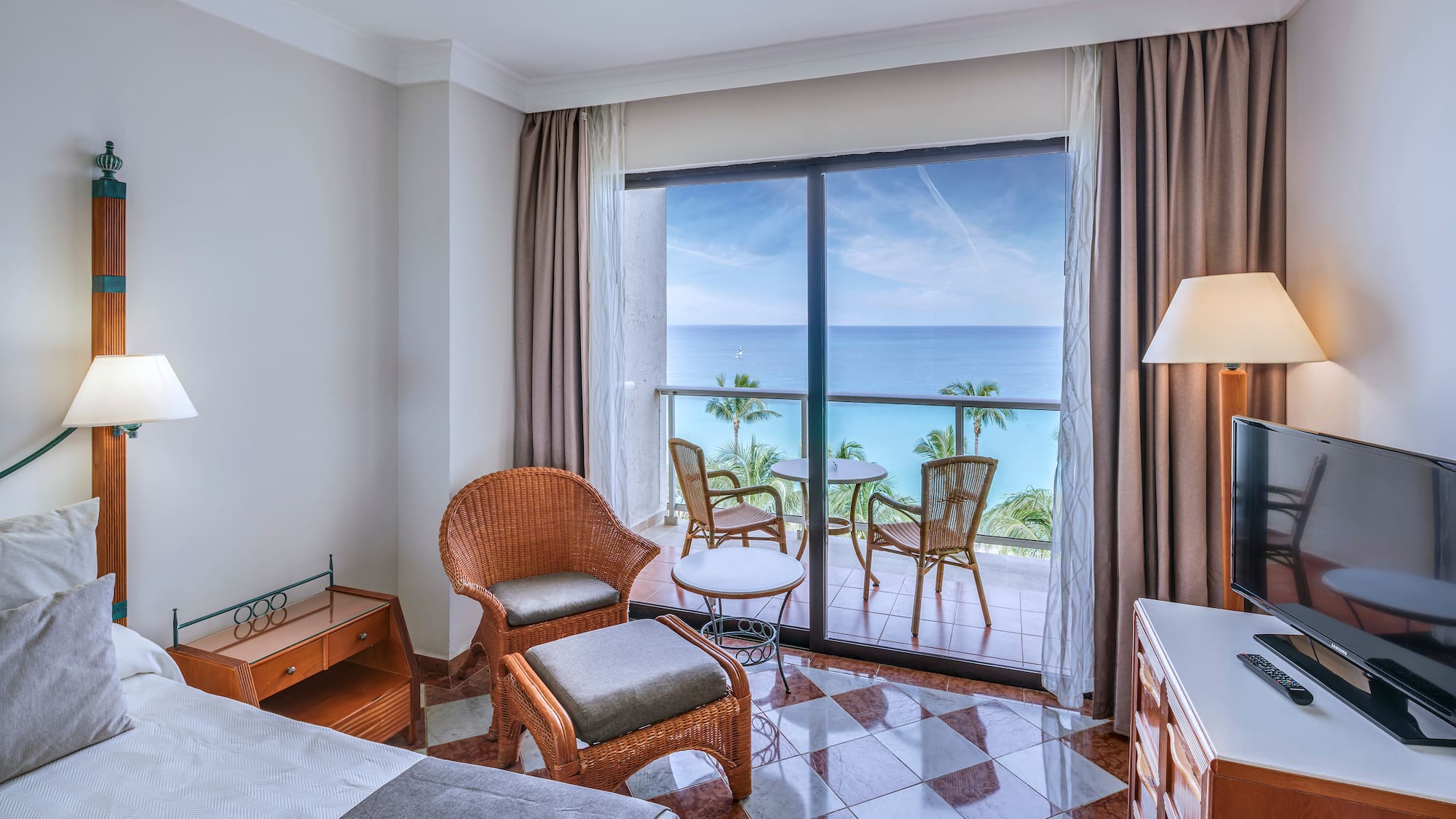 a room with a view of the ocean