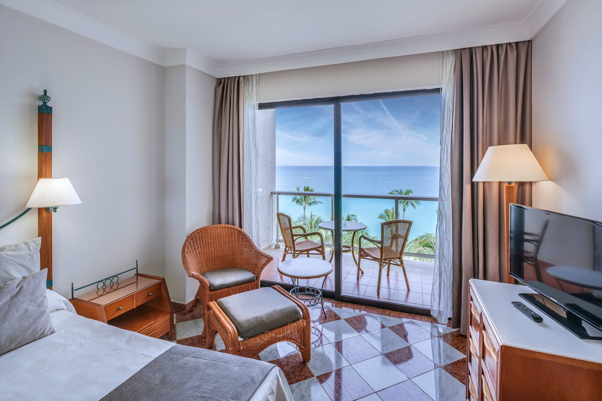 a room with a view of the ocean