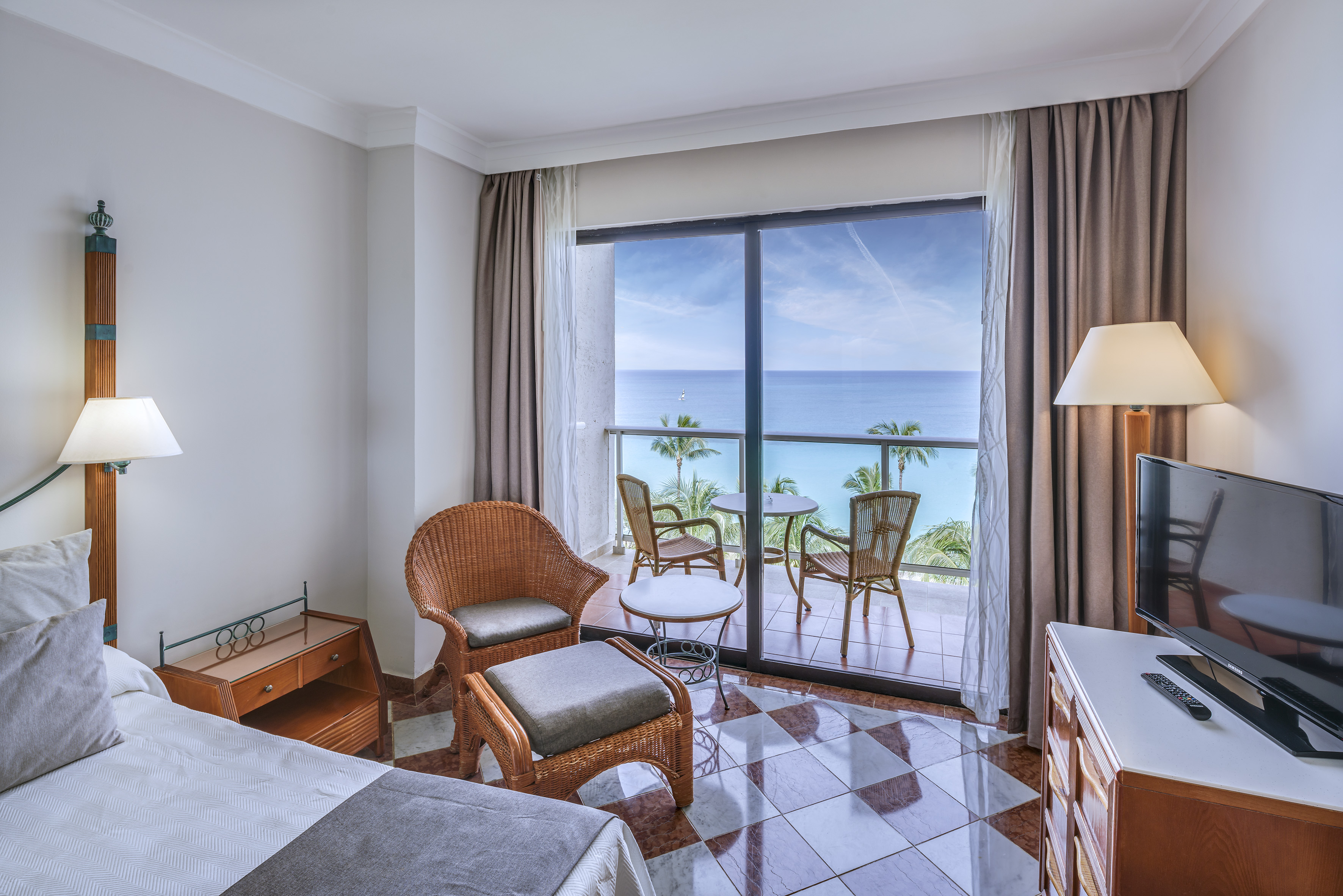 a room with a view of the ocean