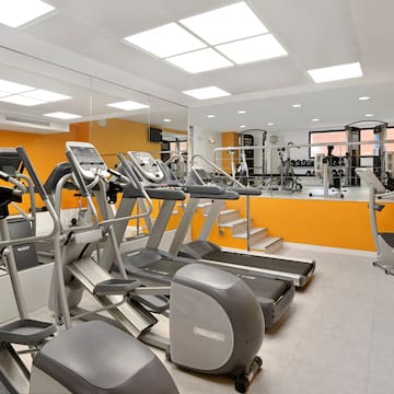 a room with exercise equipment