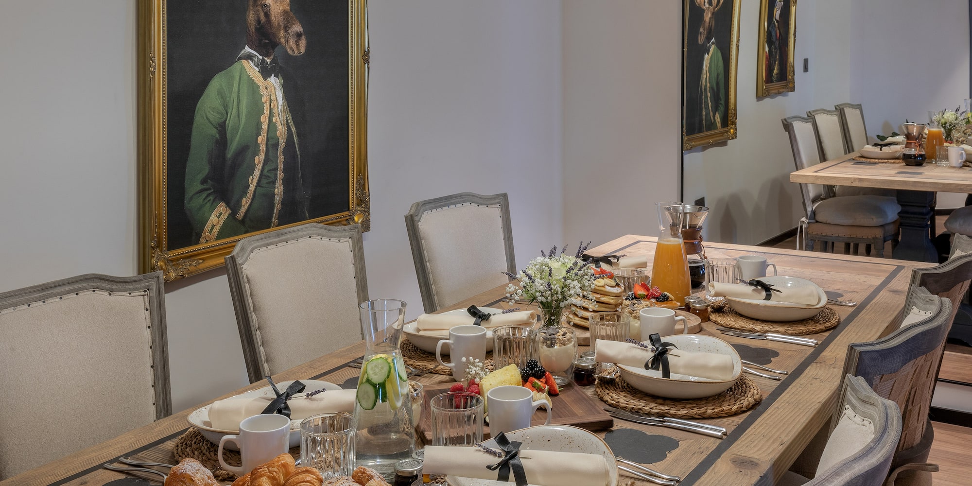 a table with food on it