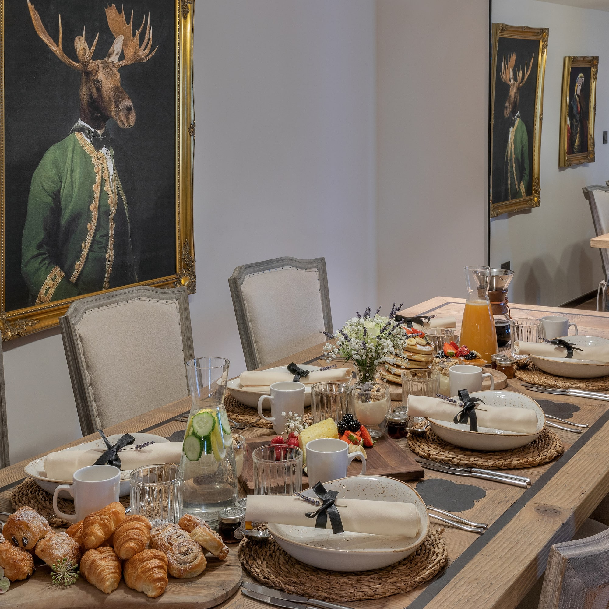 a table with food on it