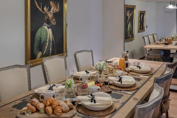 a table with food on it