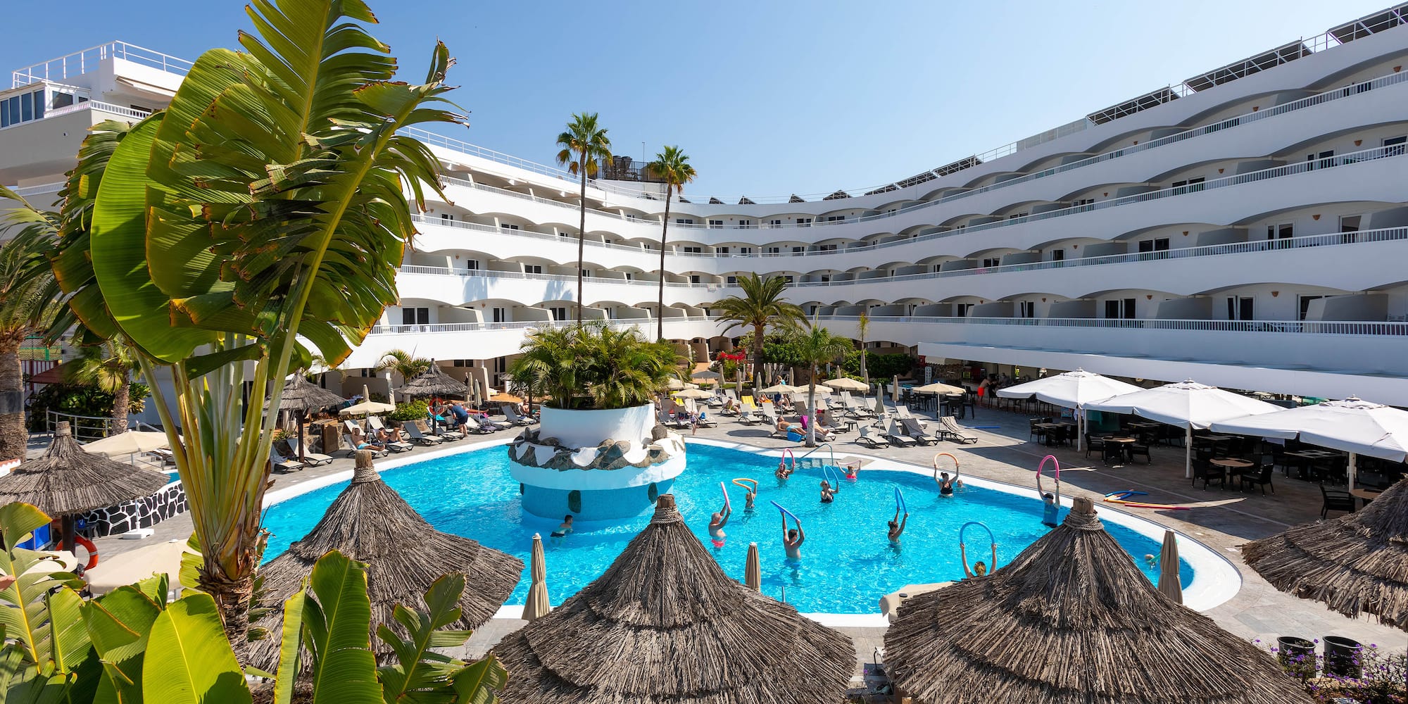 a pool with people in it