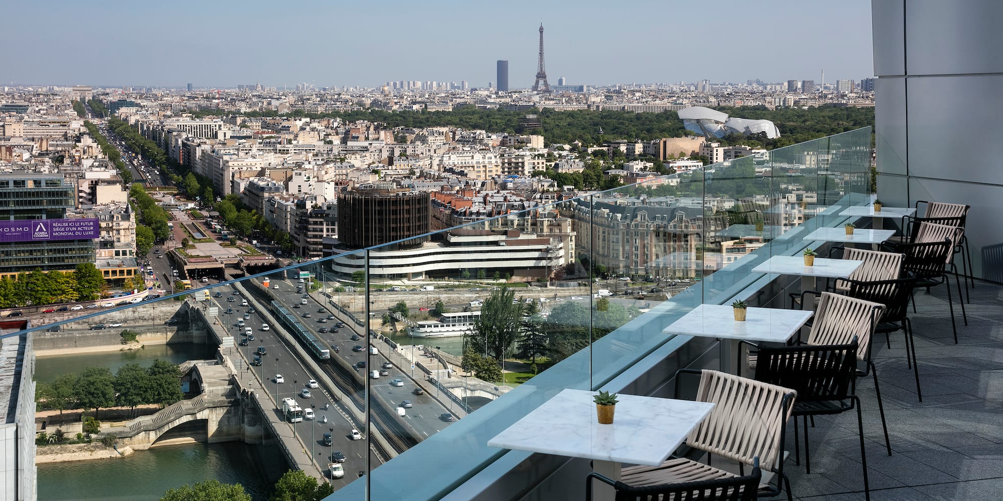 a view of a city from a balcony