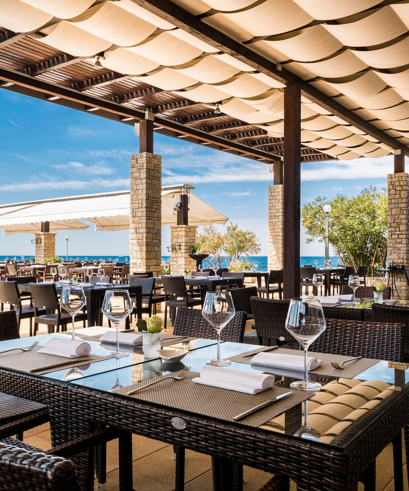 a restaurant with tables and chairs