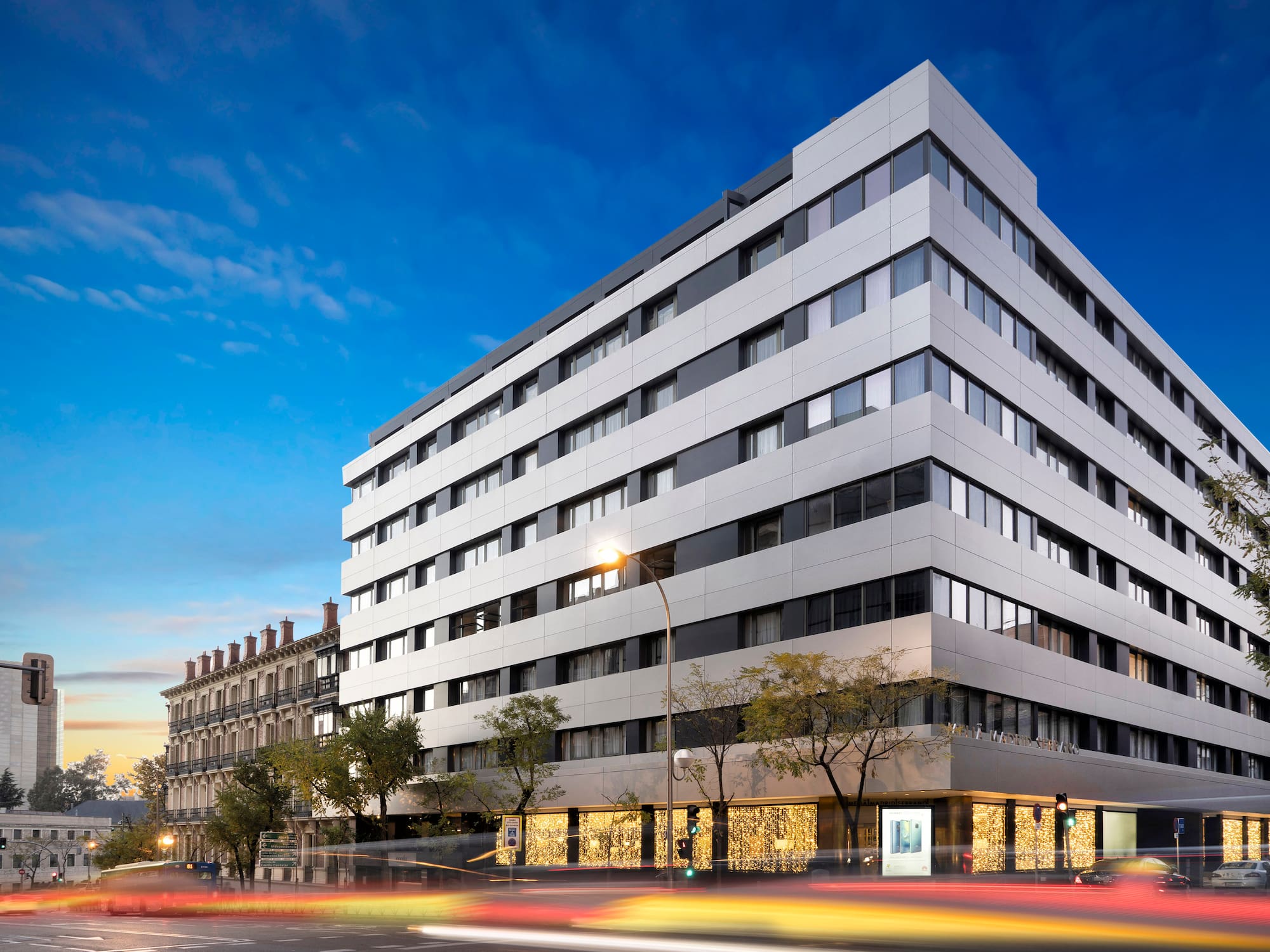 a building with many windows