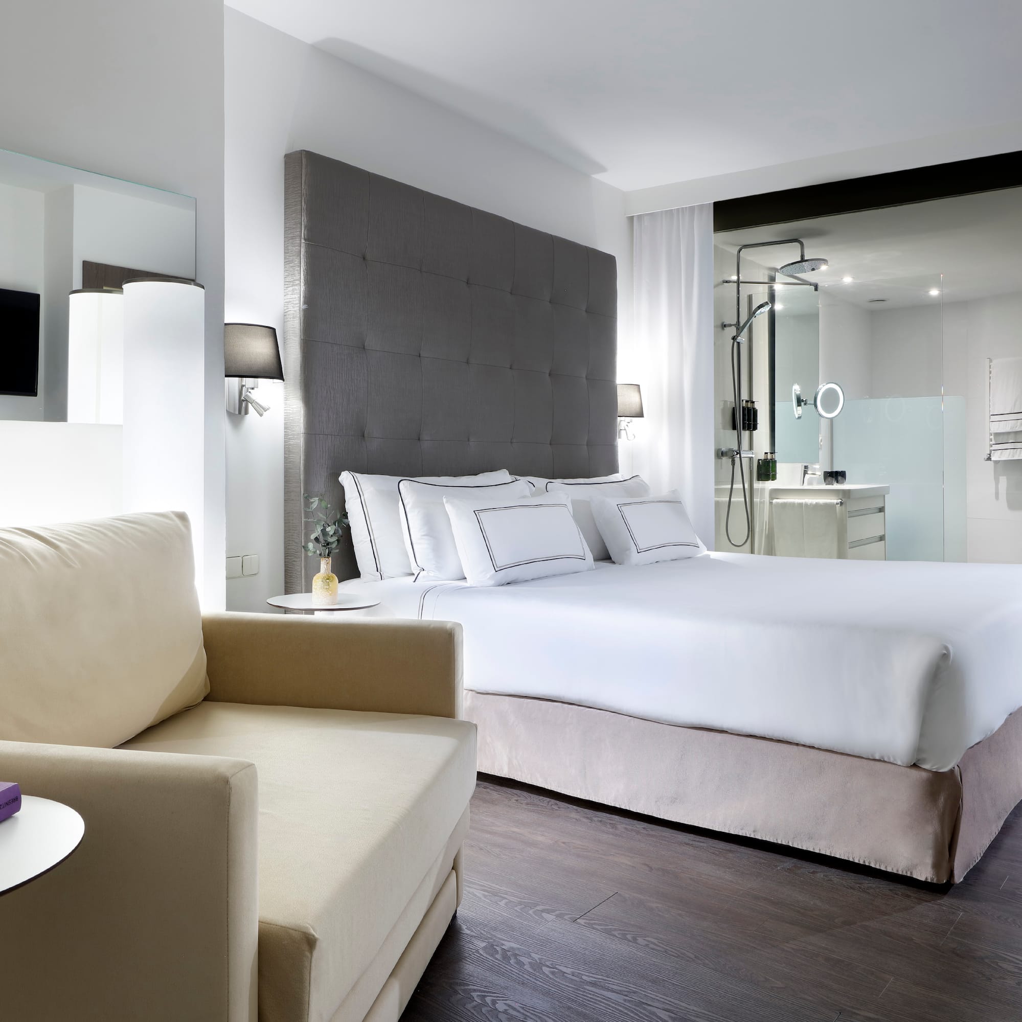 a room with a bed and a couch