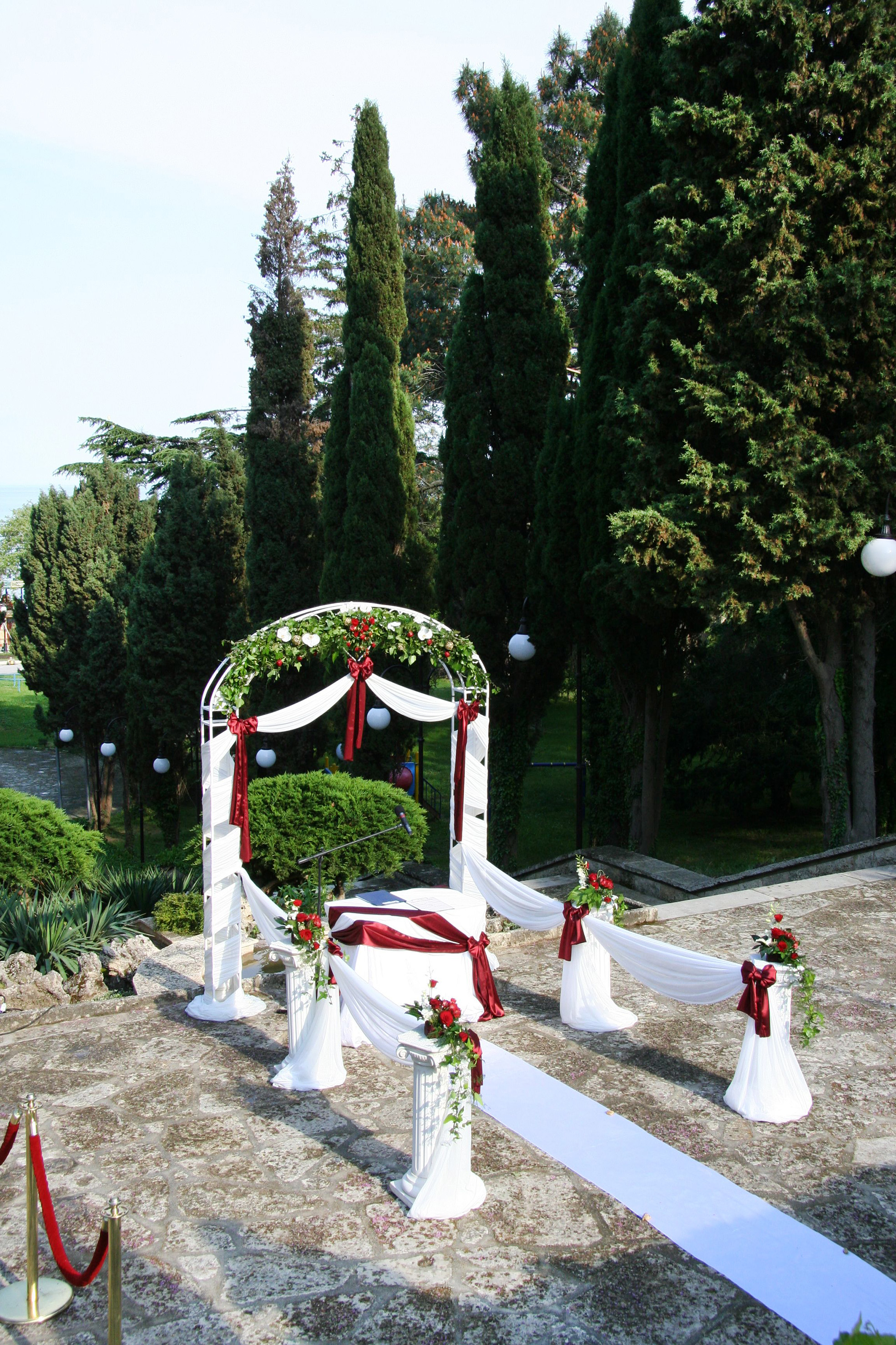 a wedding ceremony set up