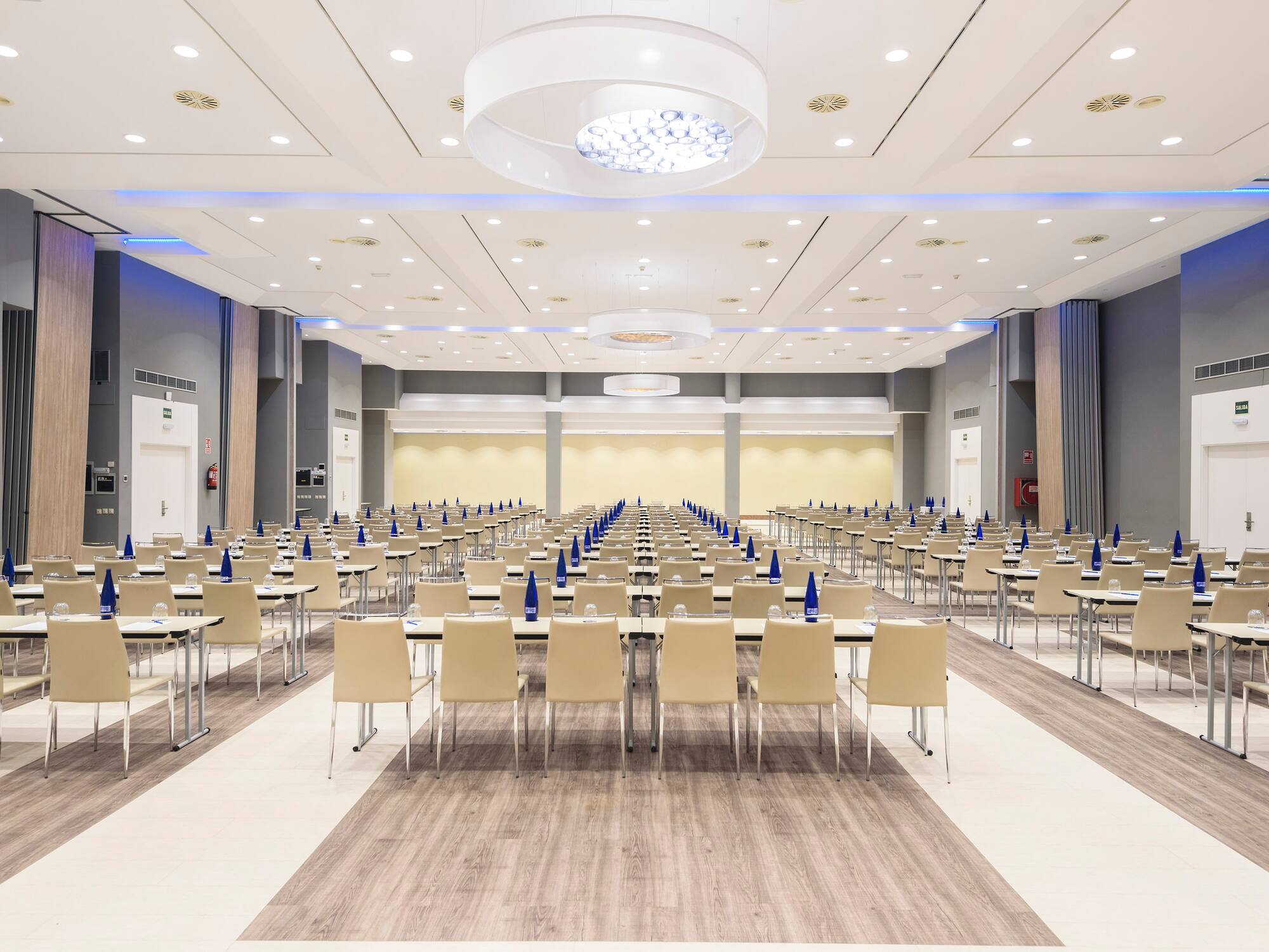 a room with tables and chairs