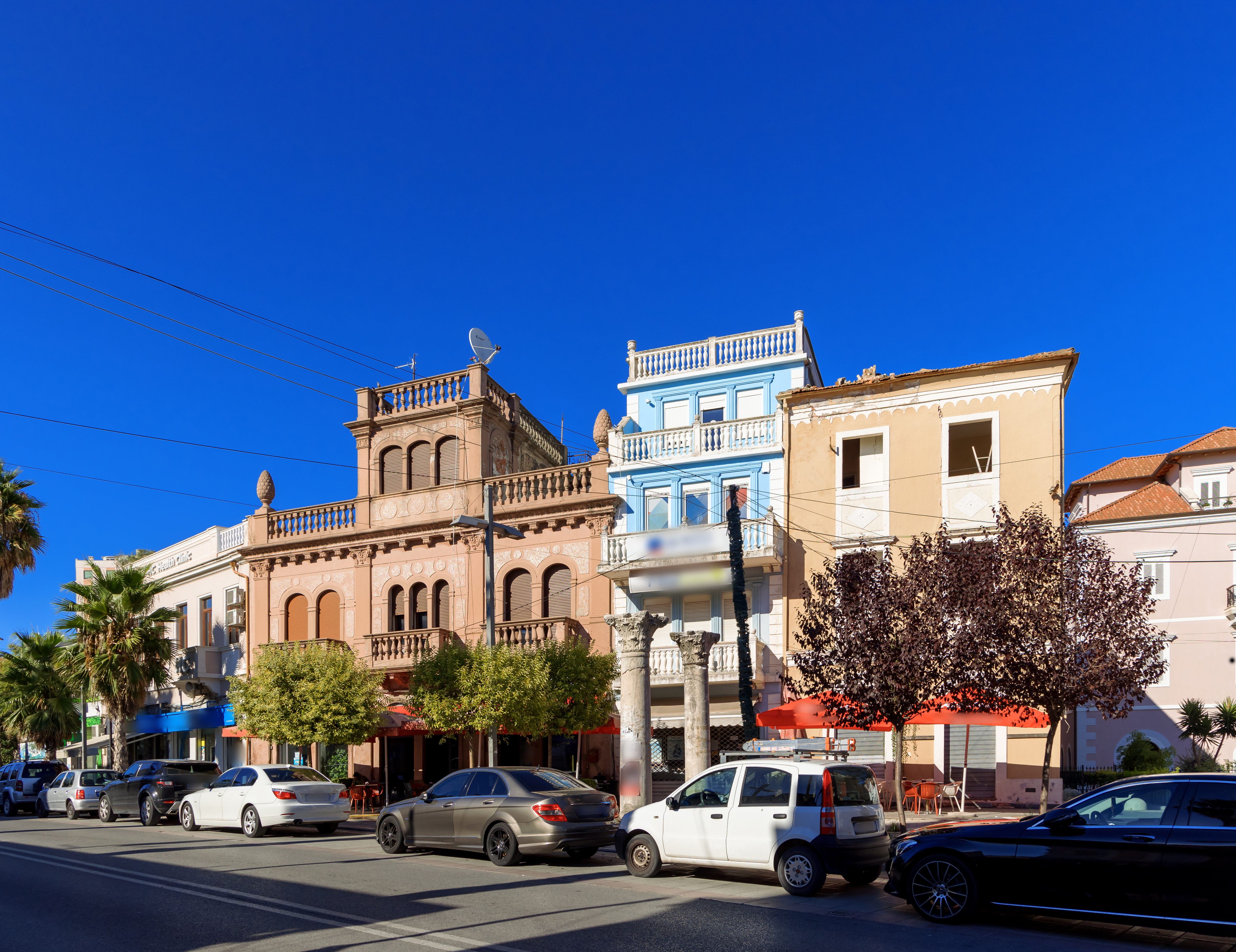 cars parked on a street