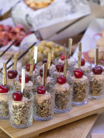 a tray of food on a table