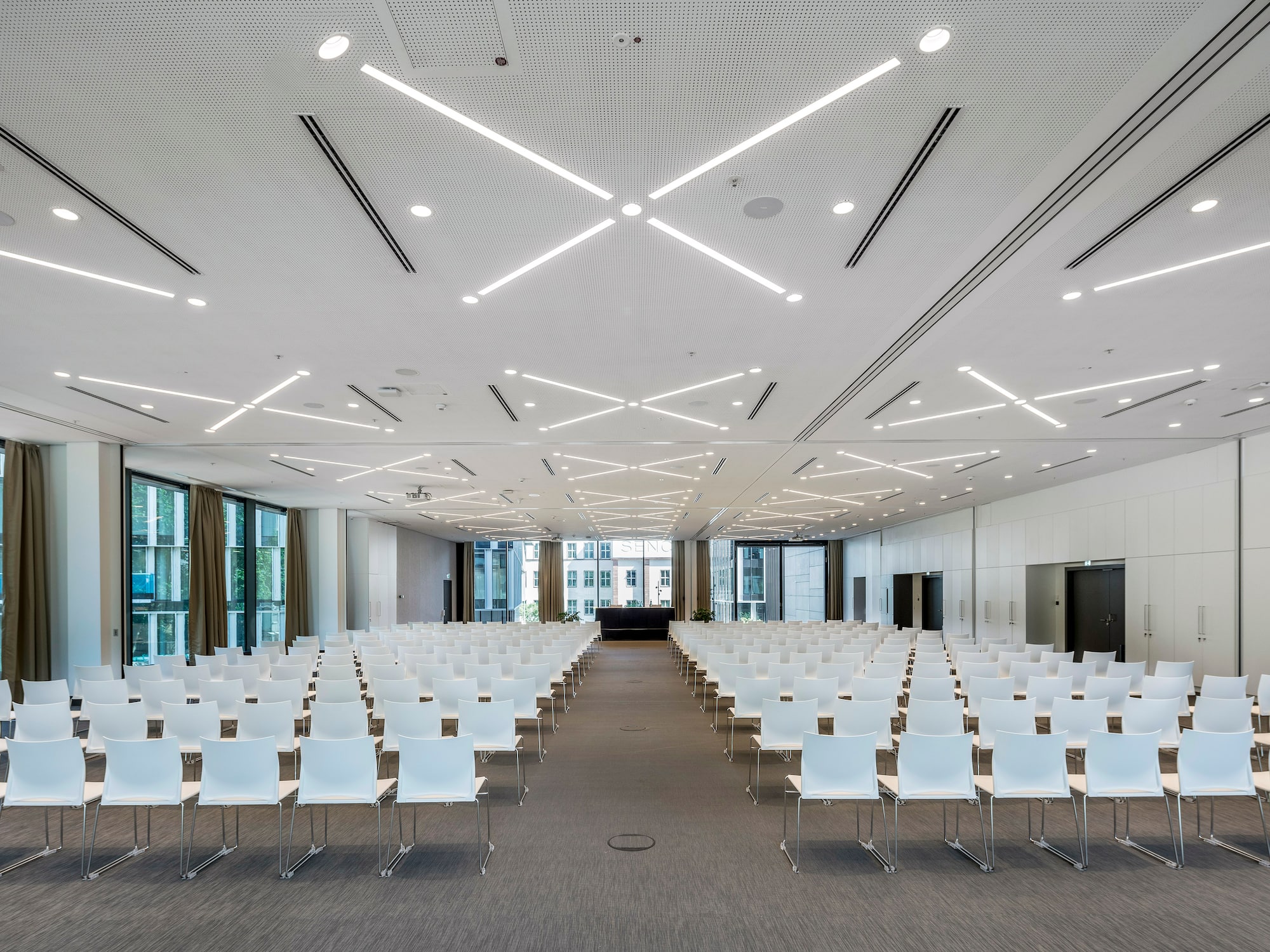 a room with many chairs