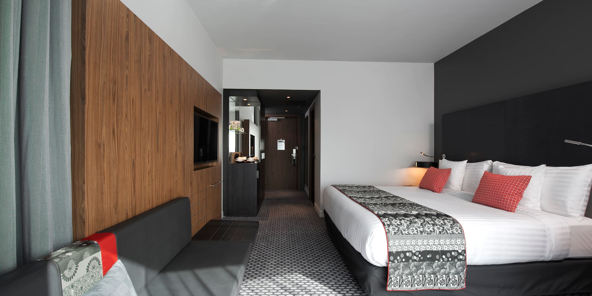 a room with a bed and a couch