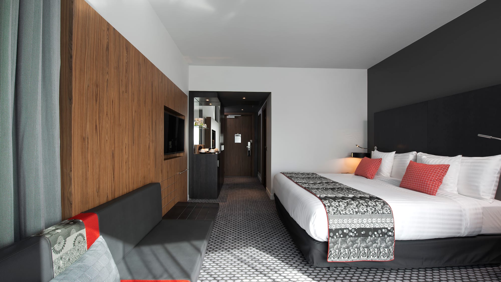 a room with a bed and a couch