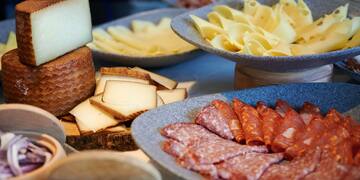 a table full of different types of food