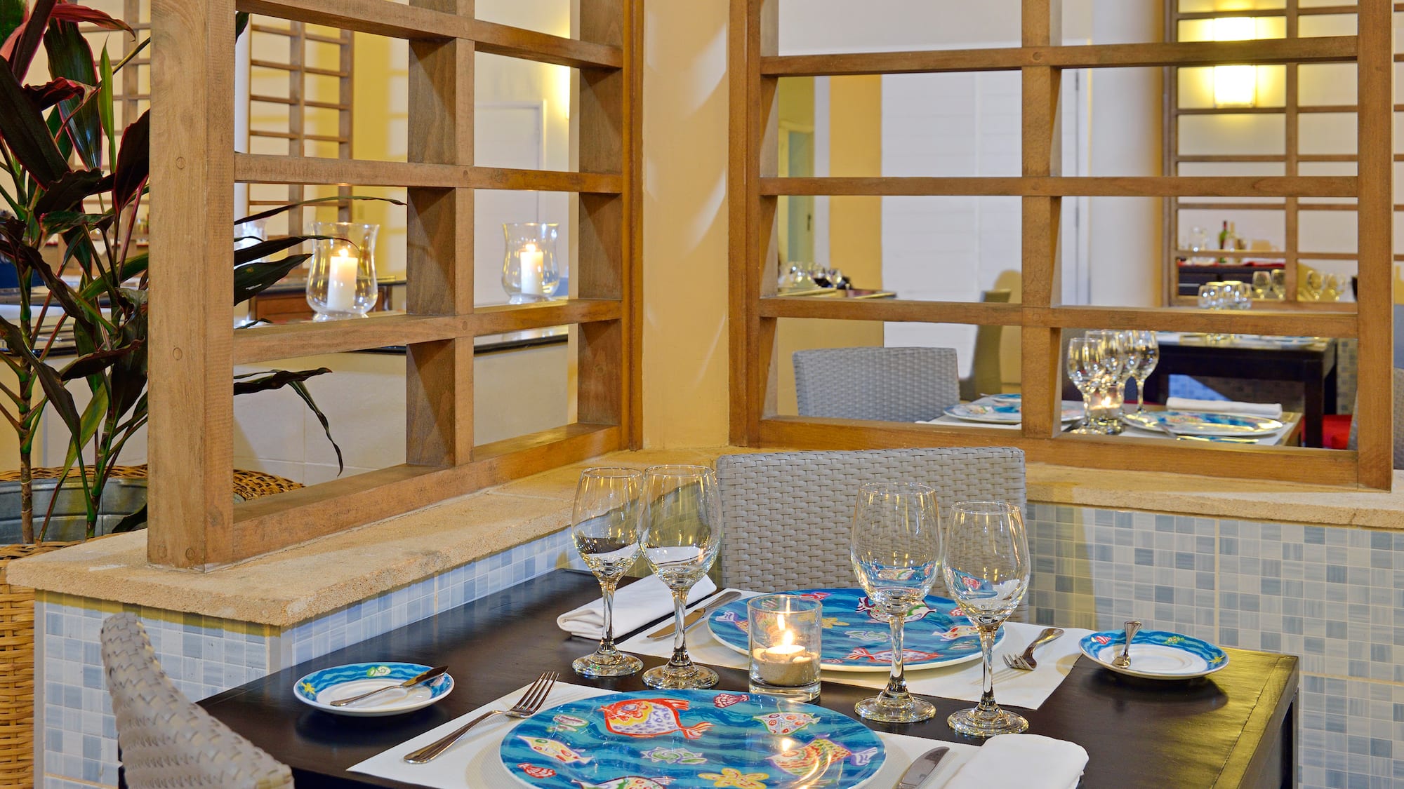 a table set for a dinner party