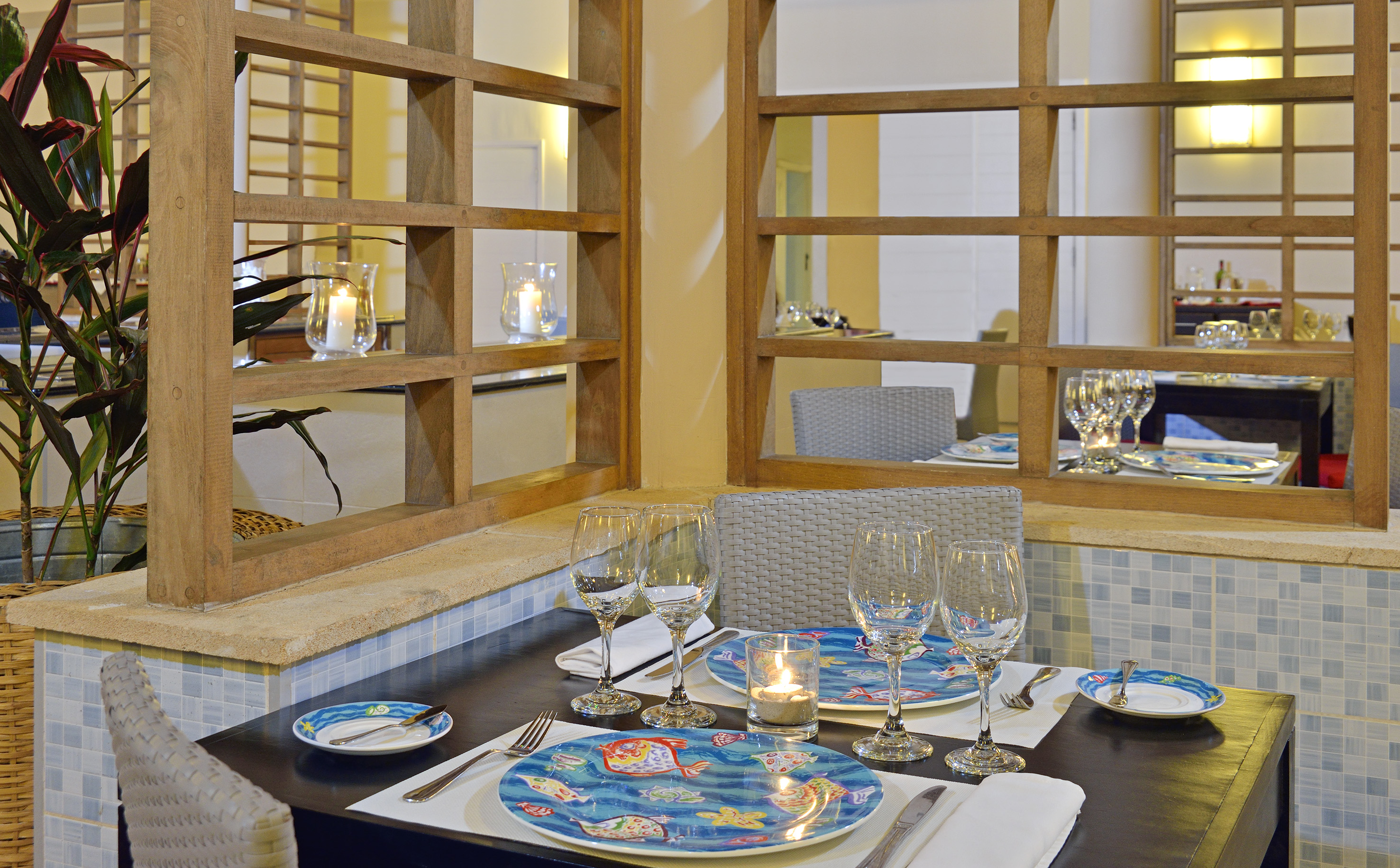 a table set for a dinner party