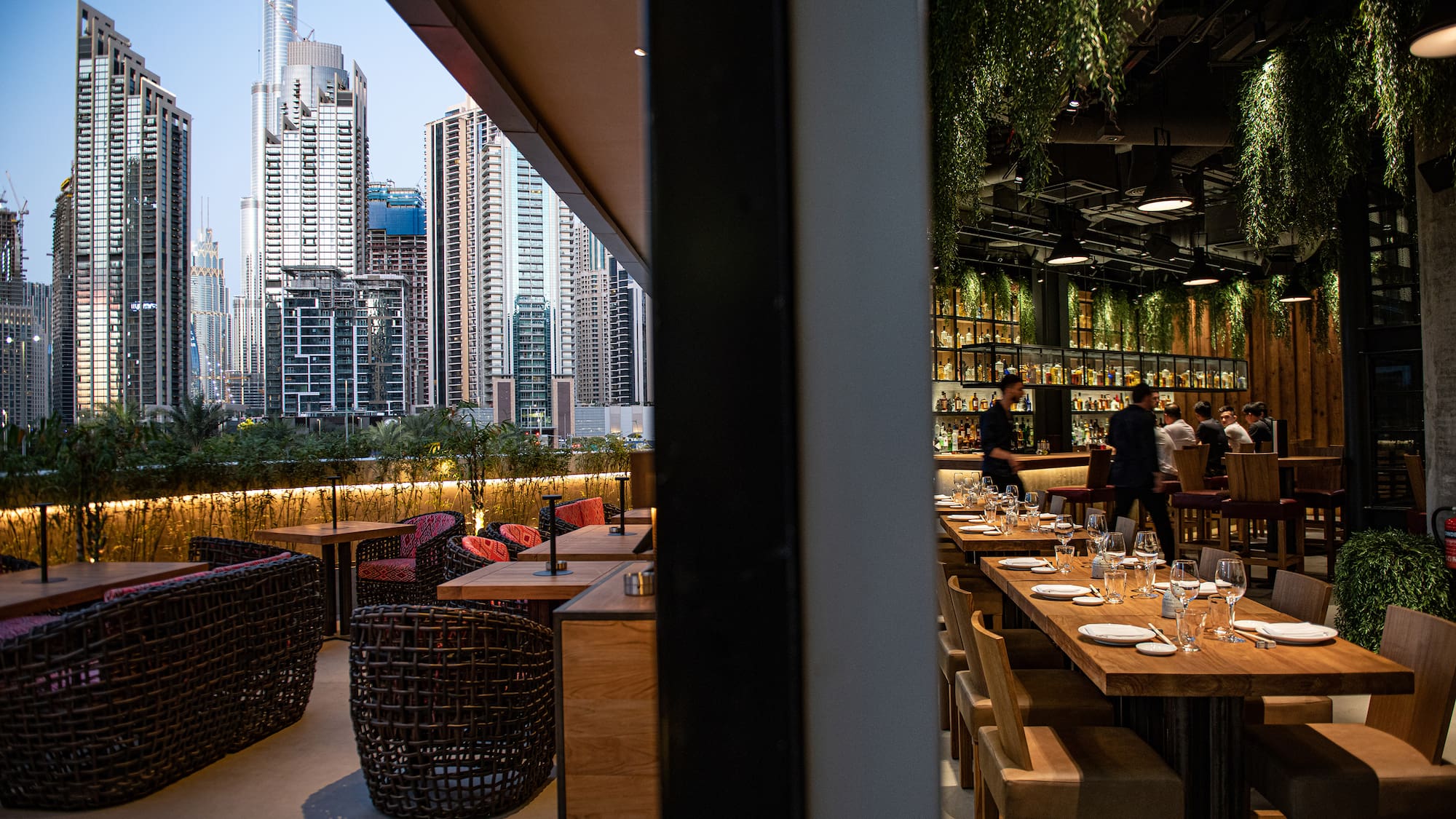 a restaurant with tables and chairs