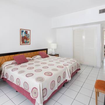 a bed in a room
