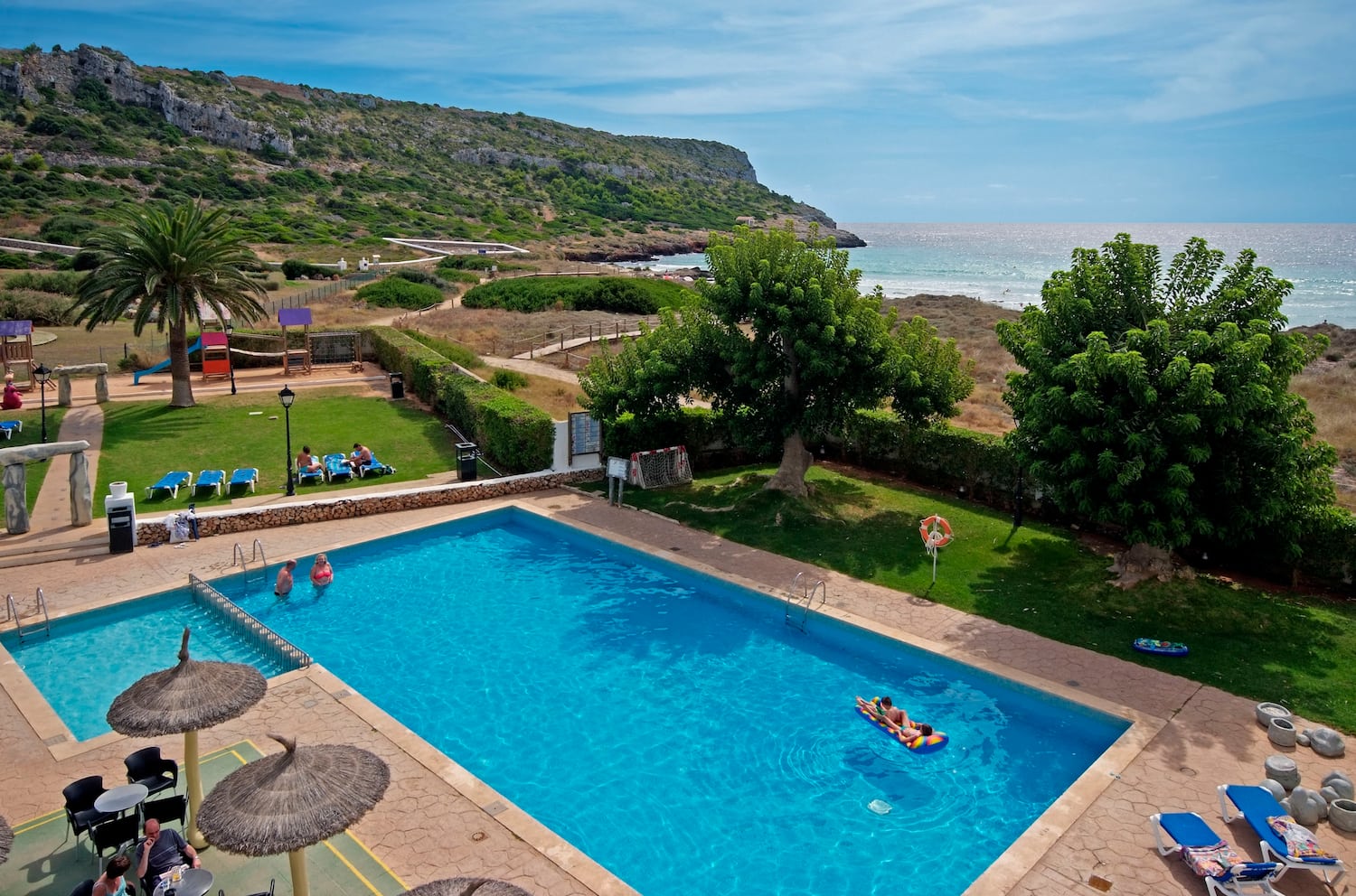 a pool with people in it