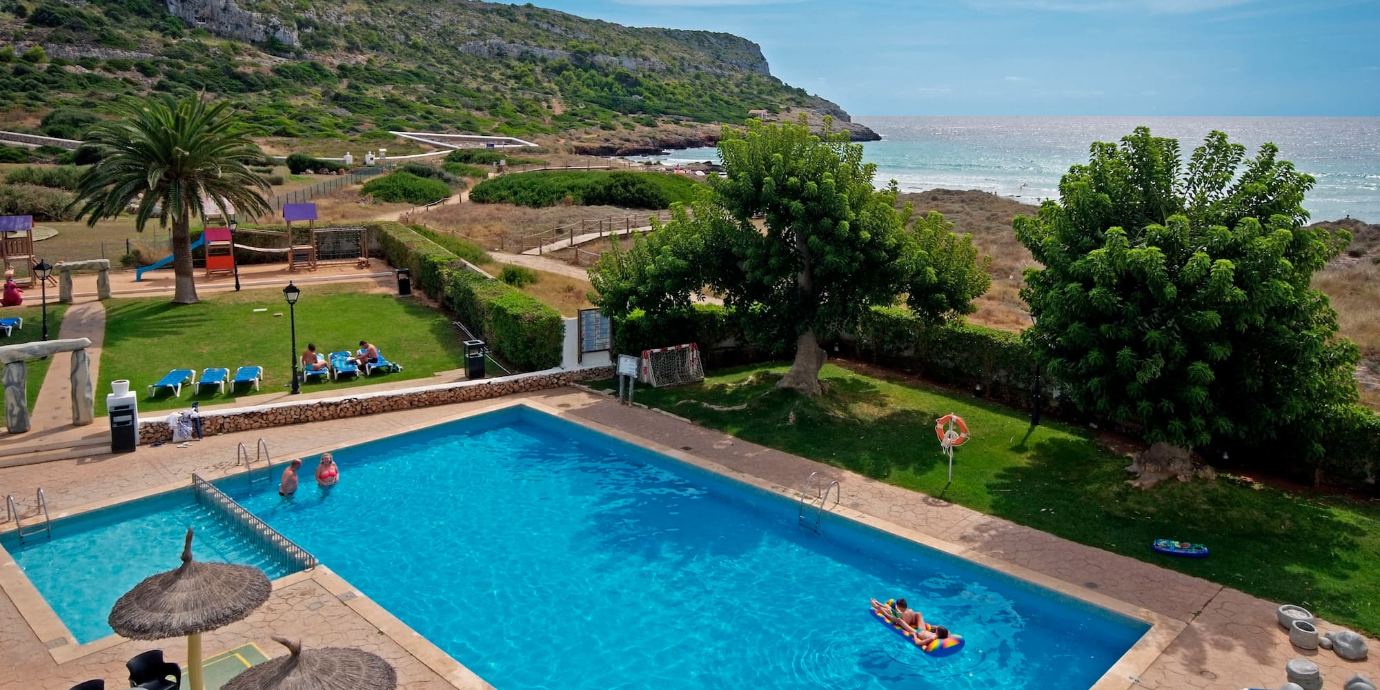 a pool with people in it