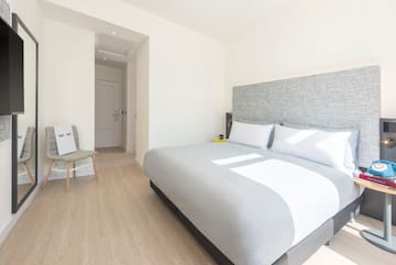 a bed in a room