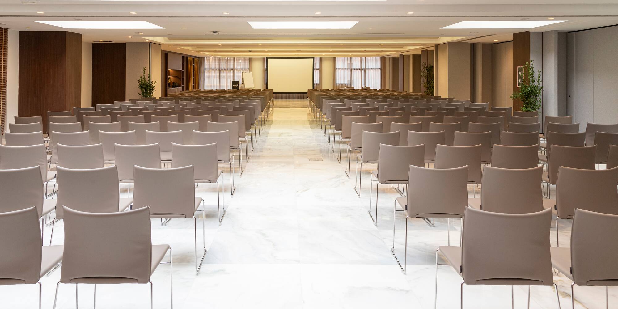 a room with many chairs