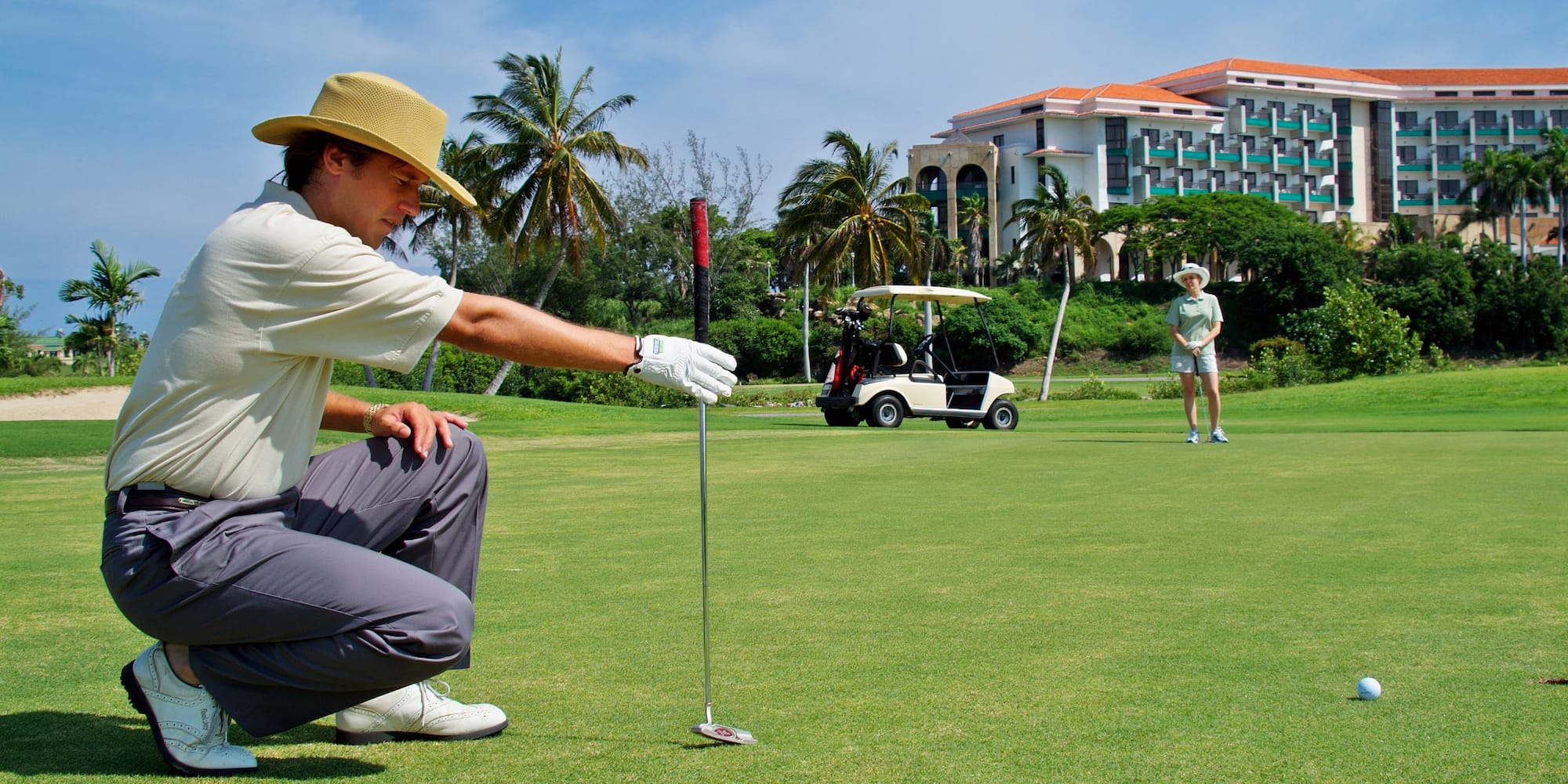 a man on a golf course