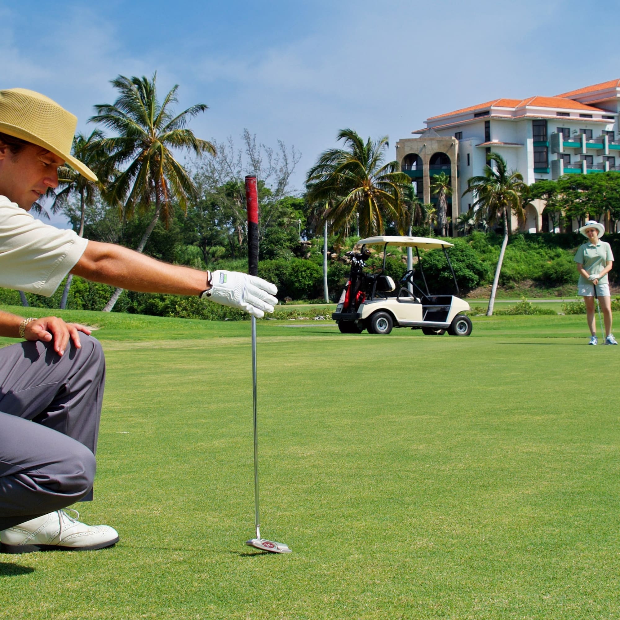 a man on a golf course