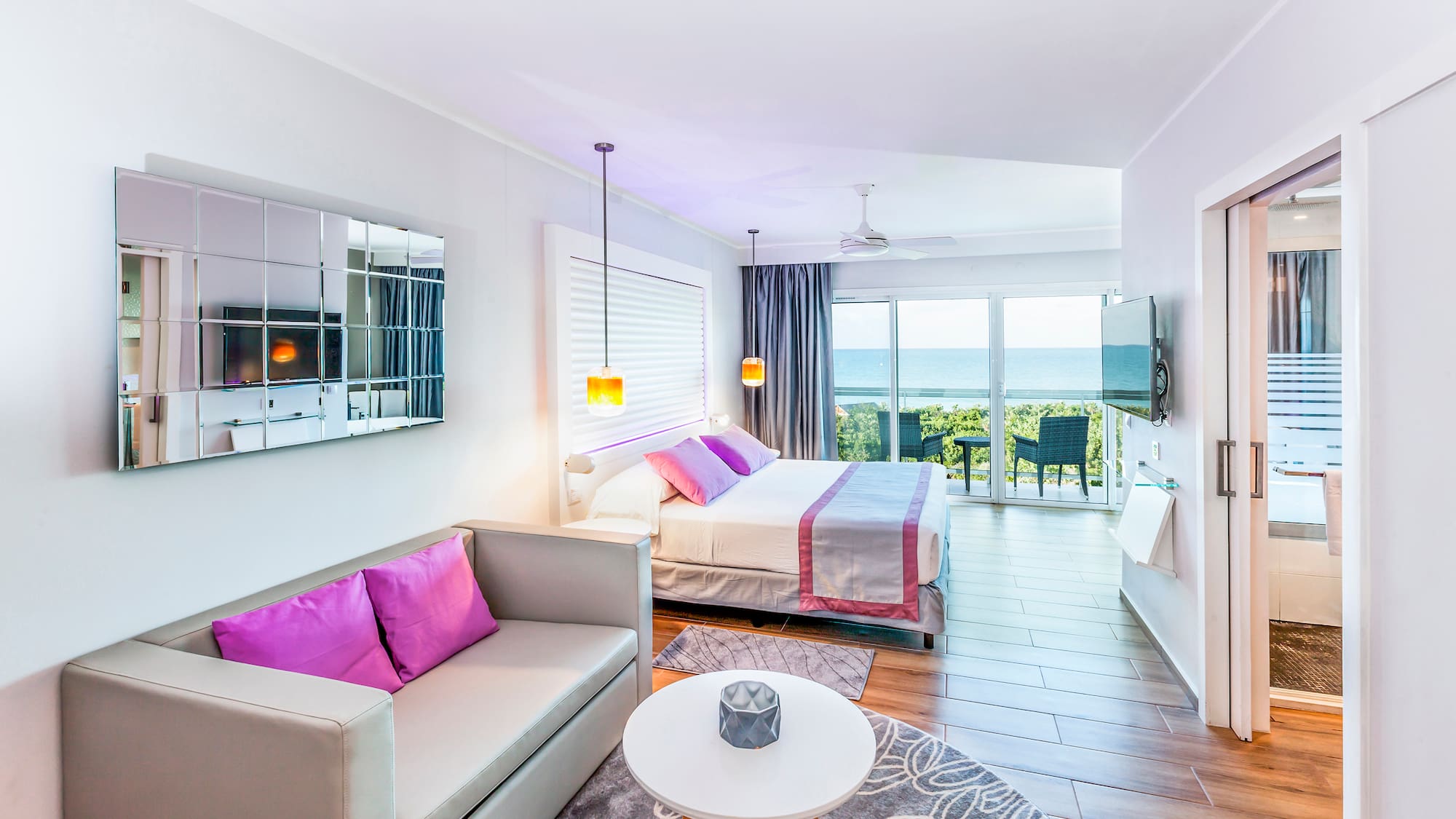 a room with a bed and a couch