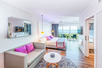 a room with a bed and a couch