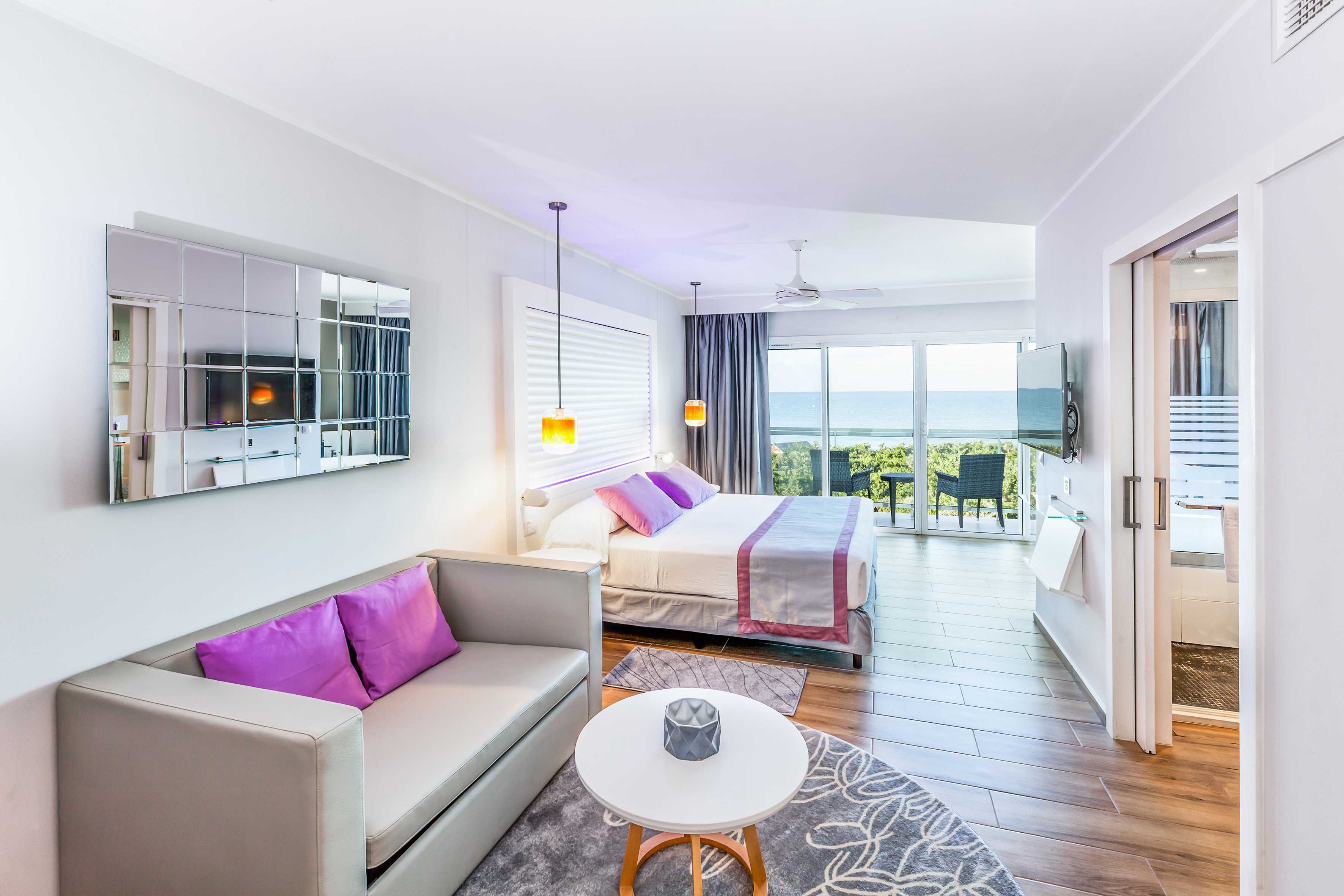 a room with a bed and a couch