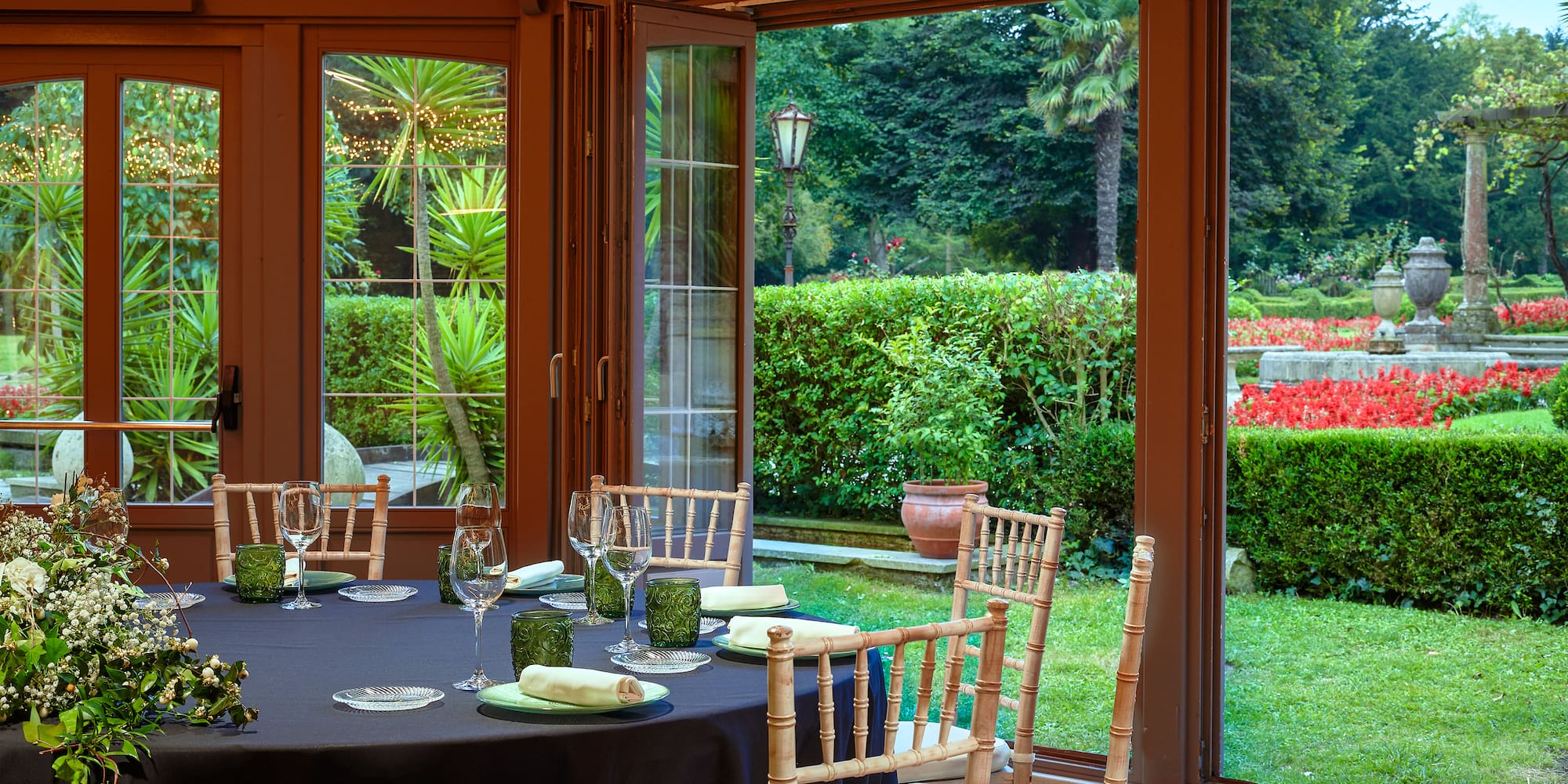 a table set for a dinner