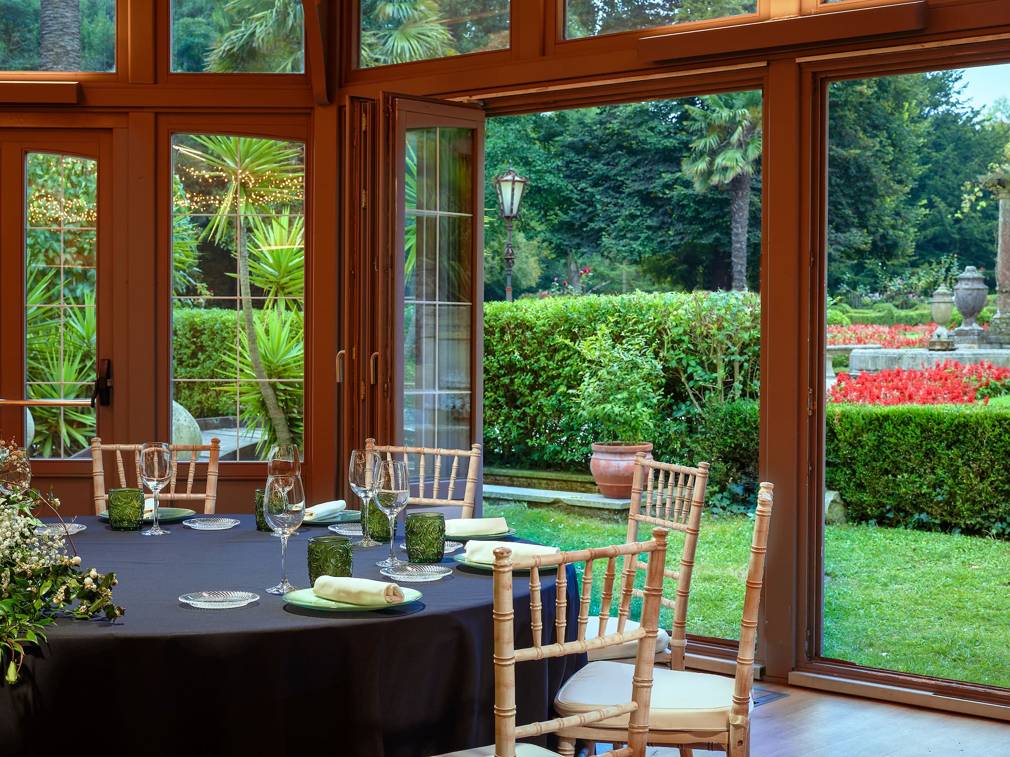 a table set for a dinner