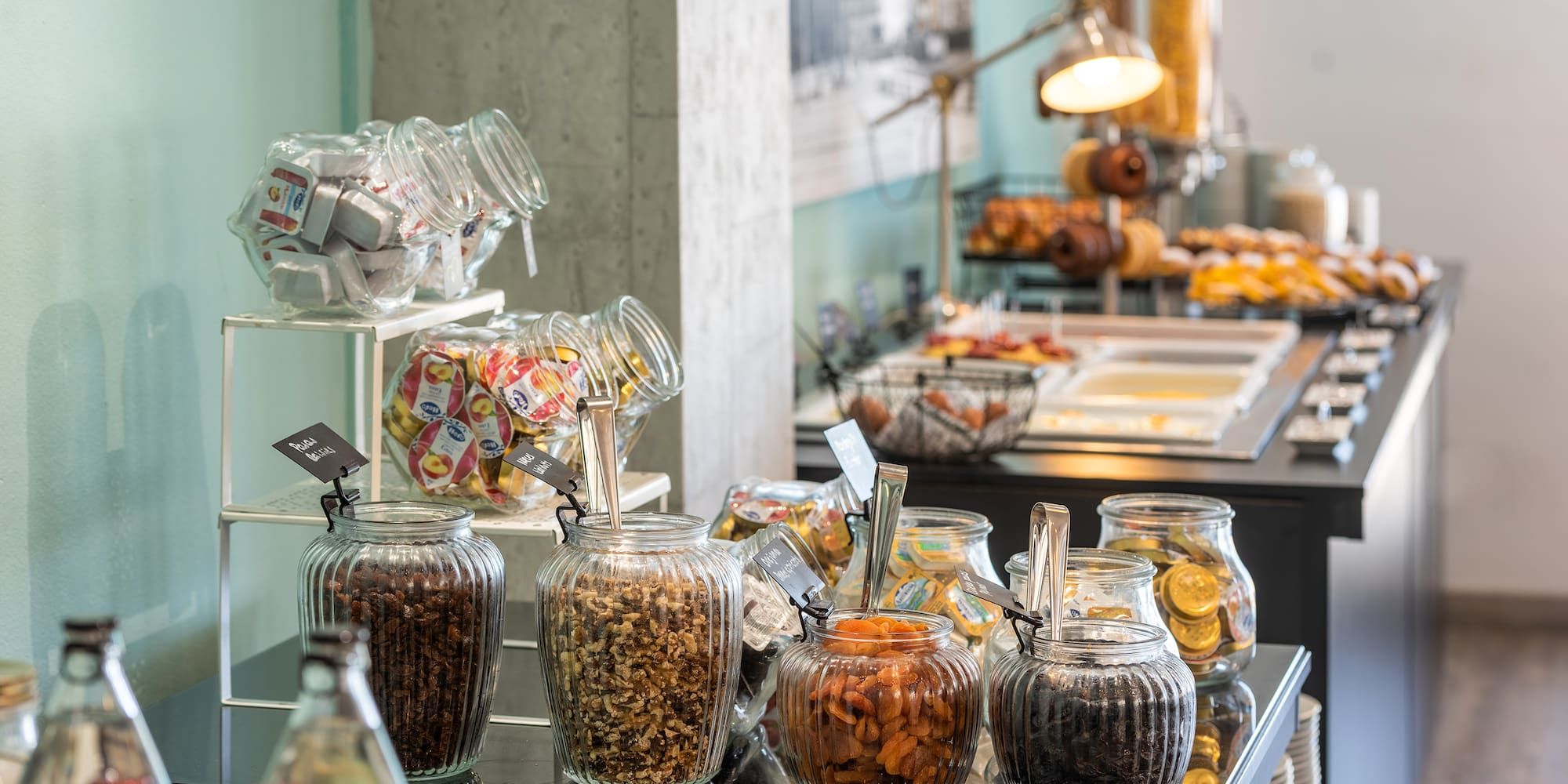 a display of food in a store
