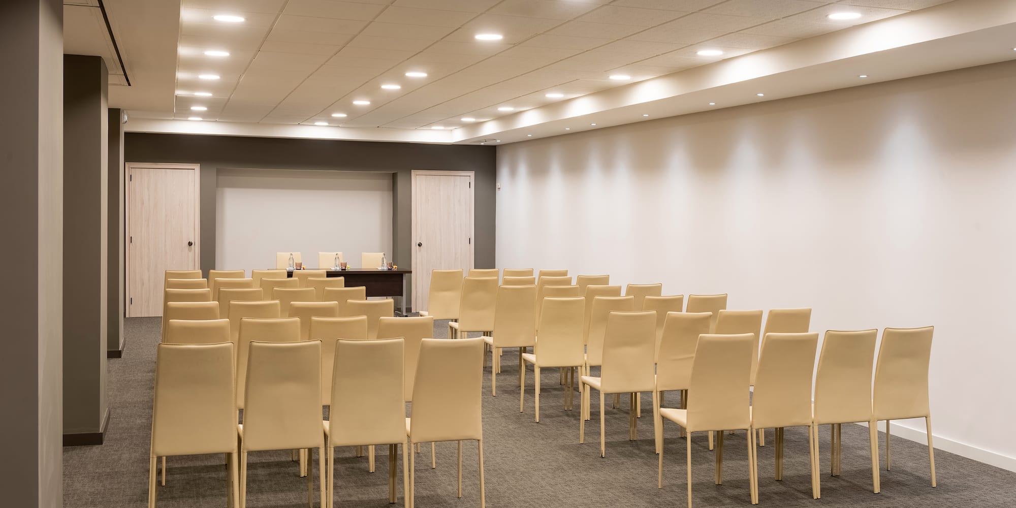 a room with many chairs