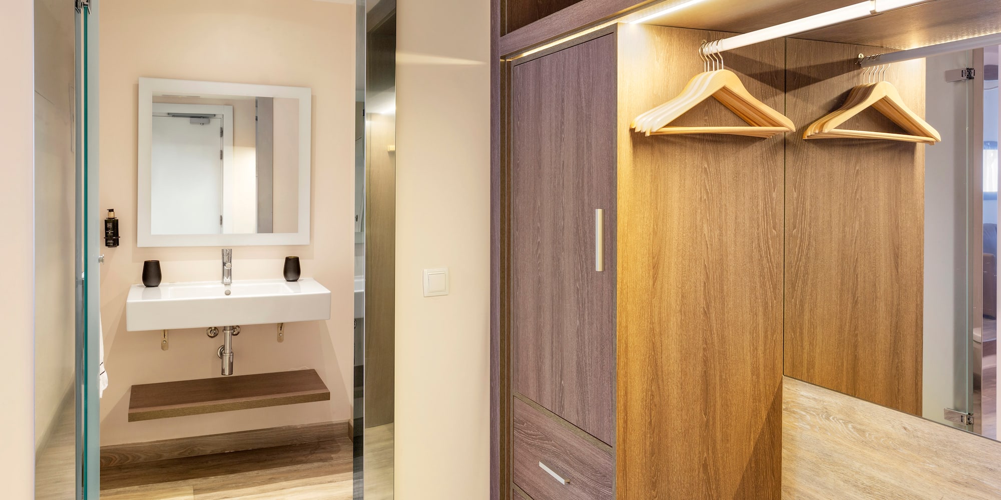 a closet with swingers in a room