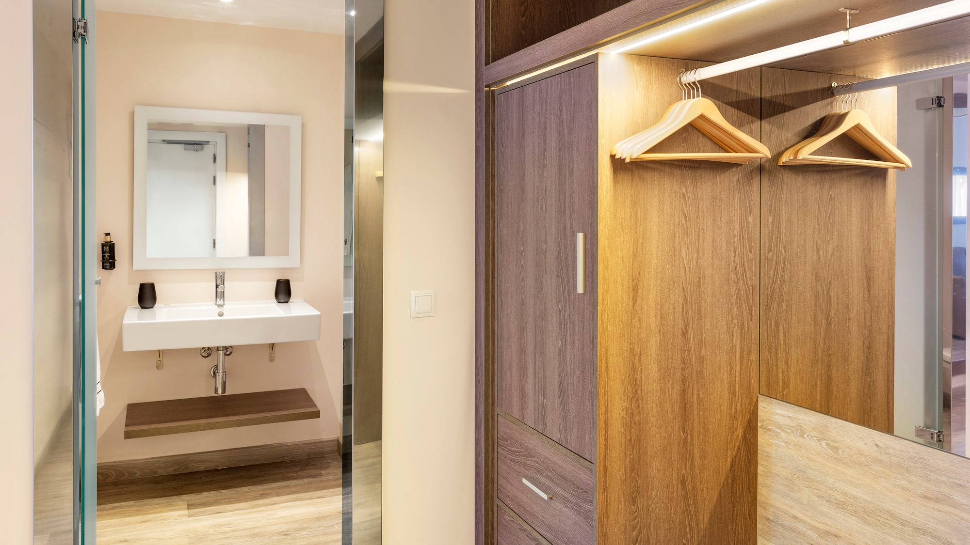 a closet with swingers in a room