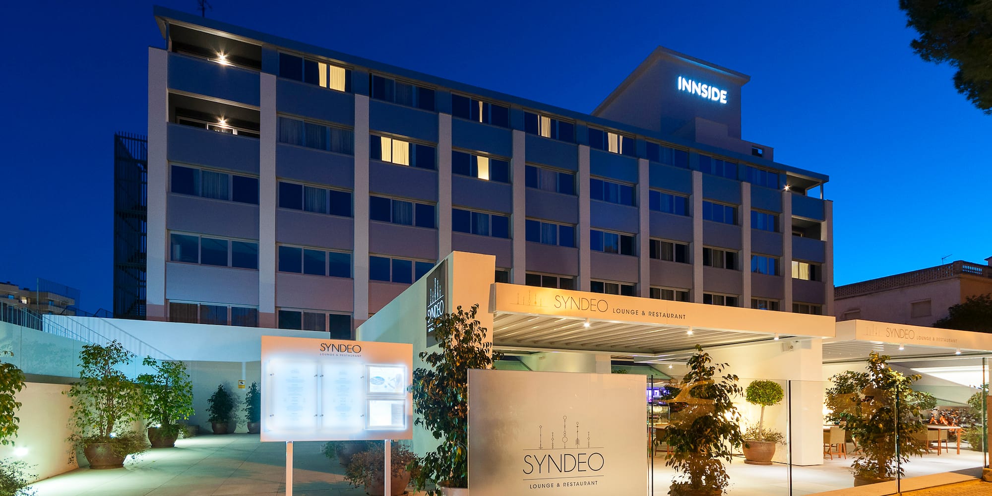 a building with a sign in front of it