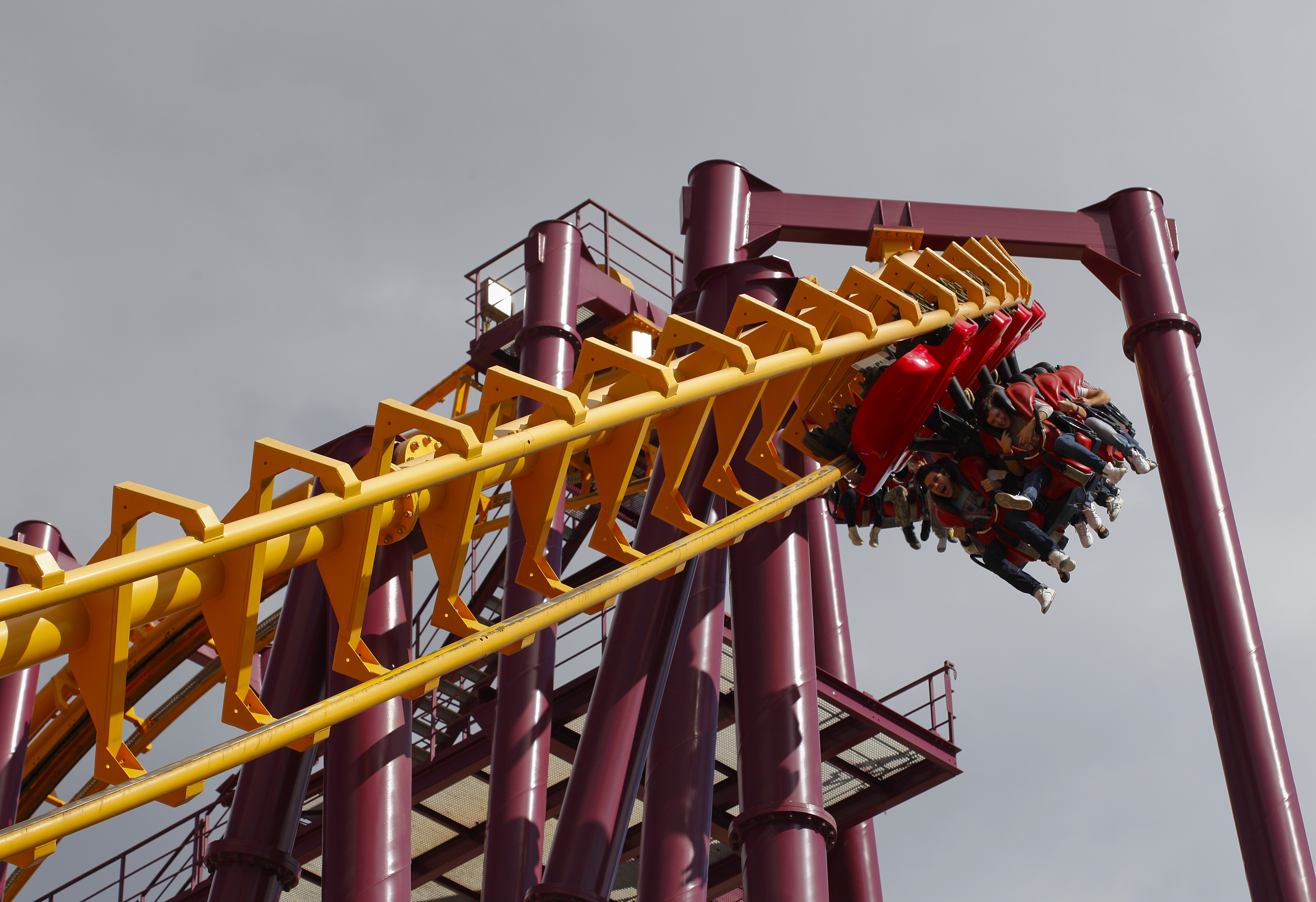 people on a roller coaster
