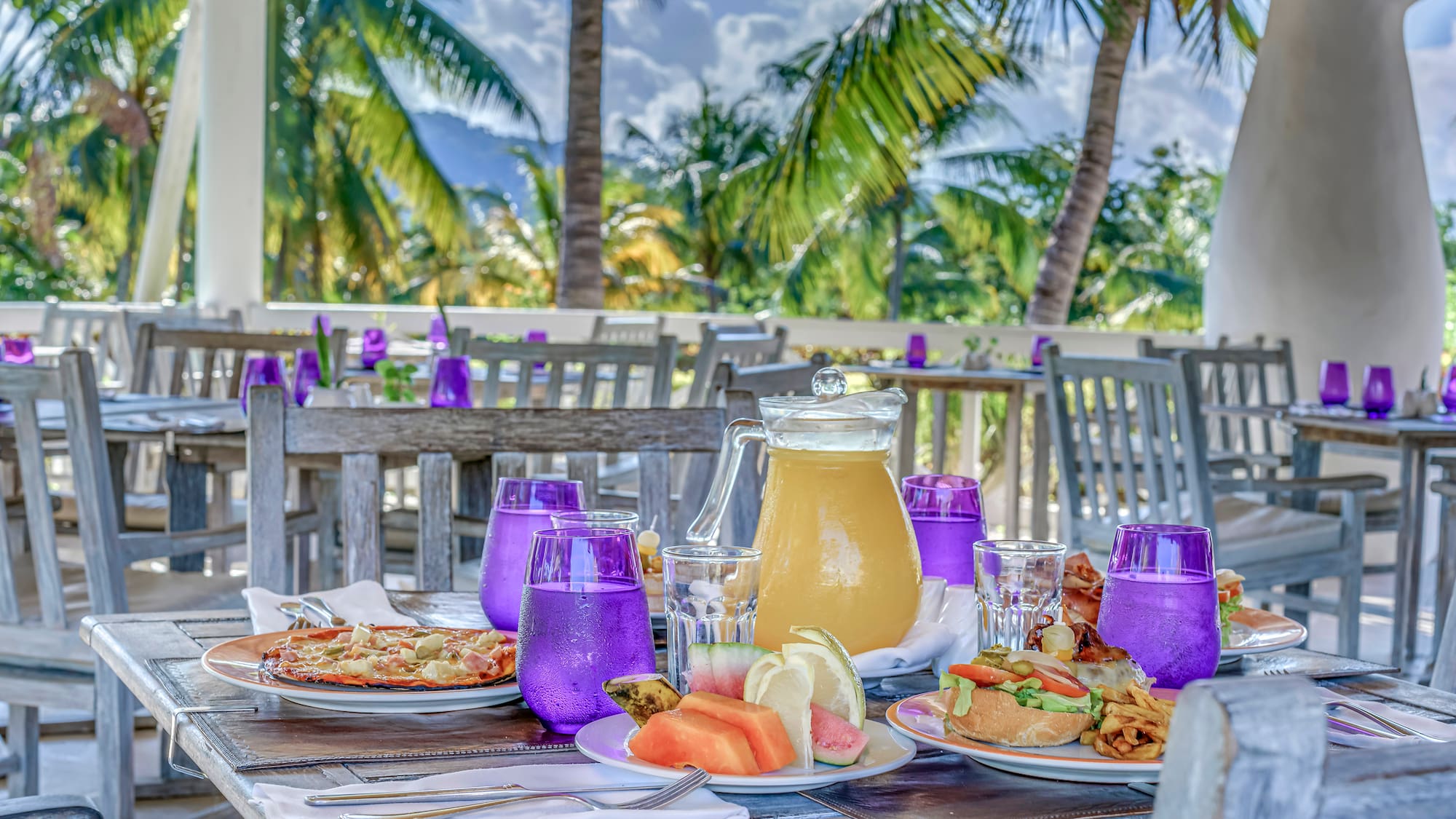 a table with food on it