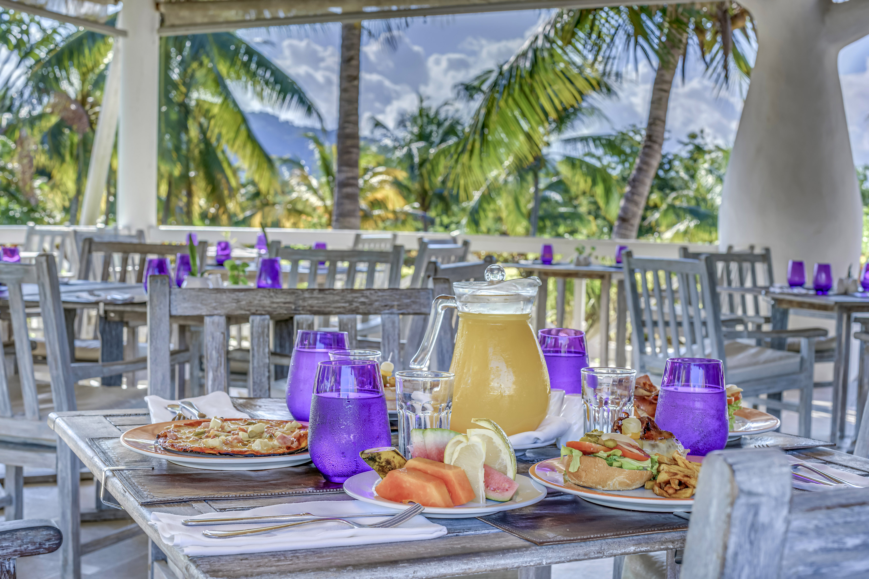 a table with food on it