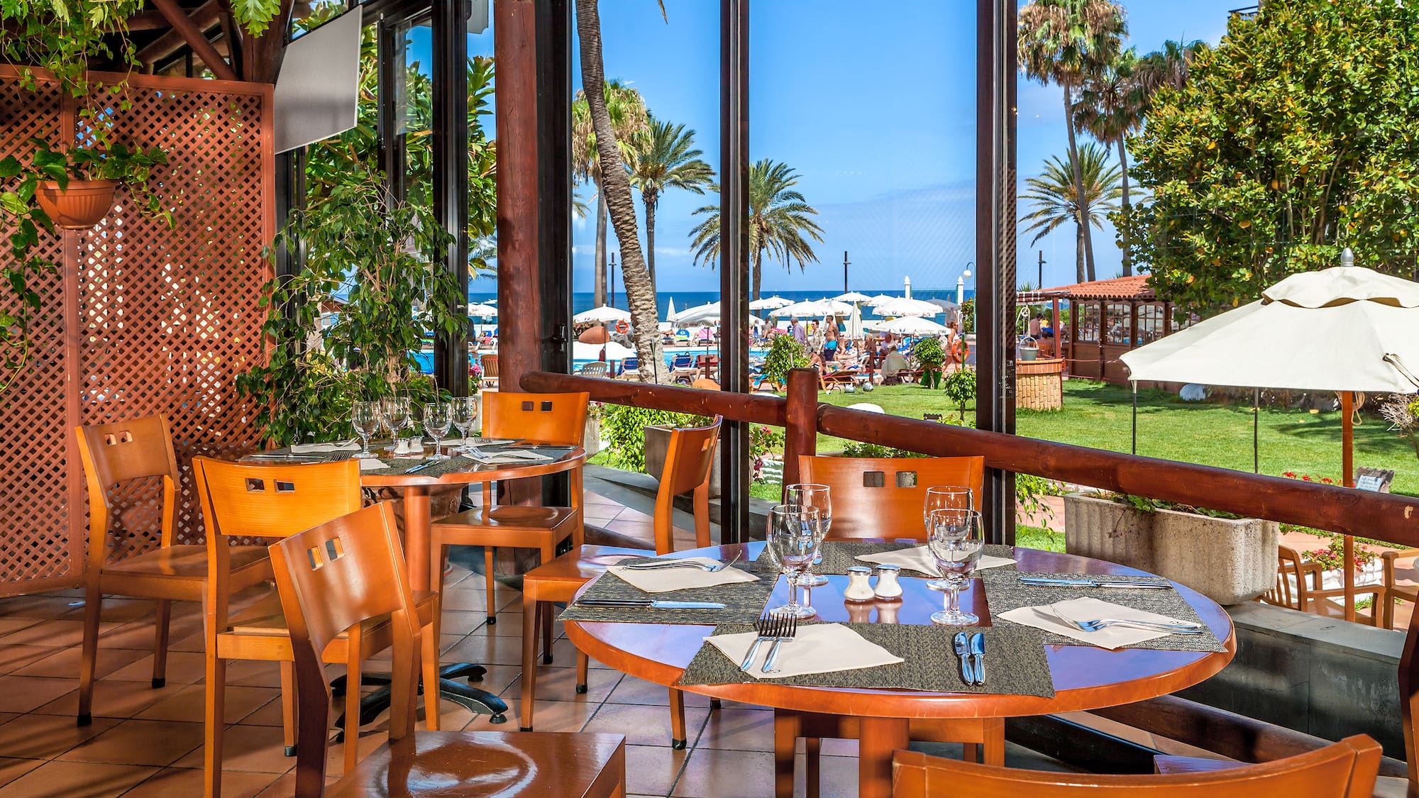 a restaurant with tables and chairs