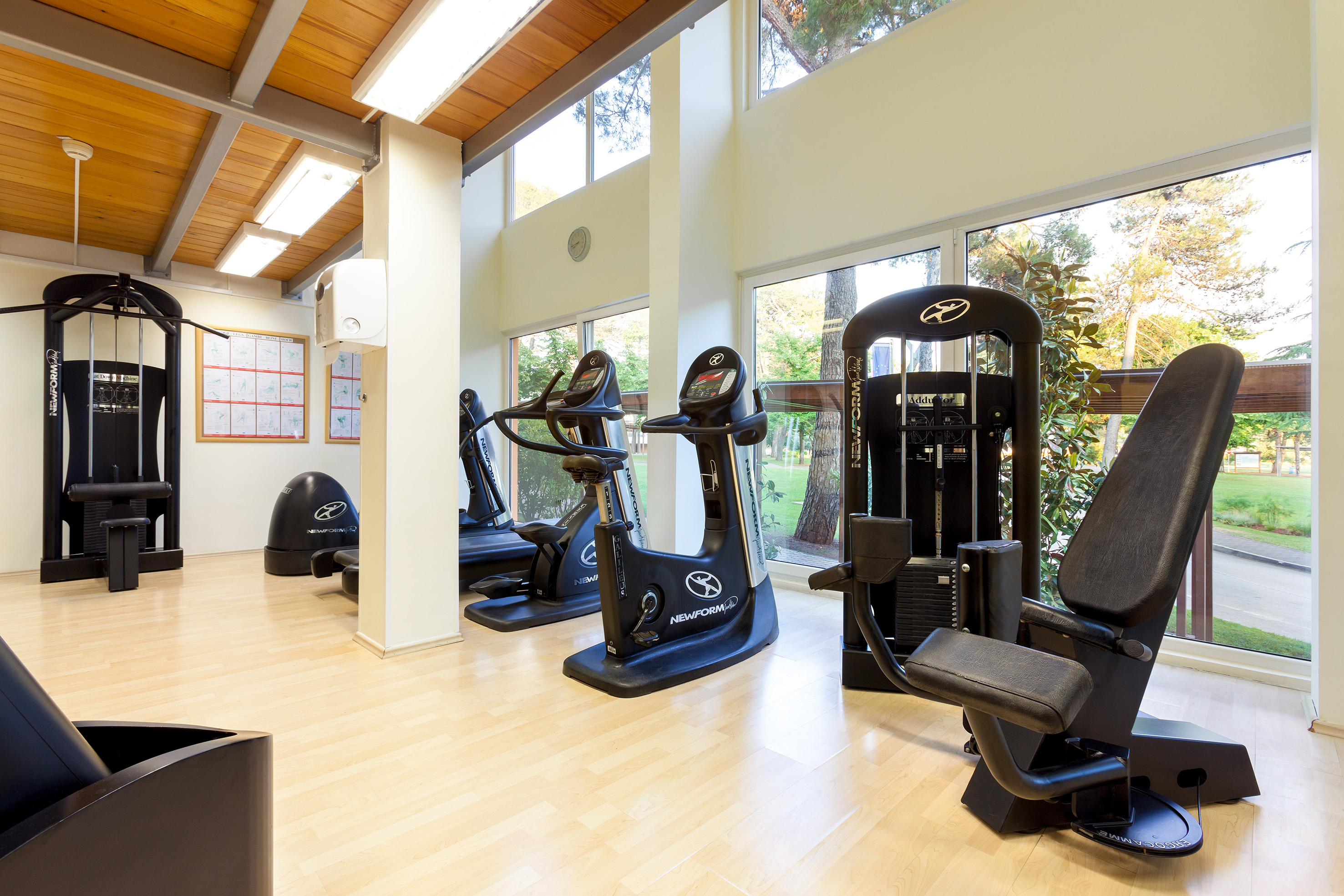 a room with exercise equipment