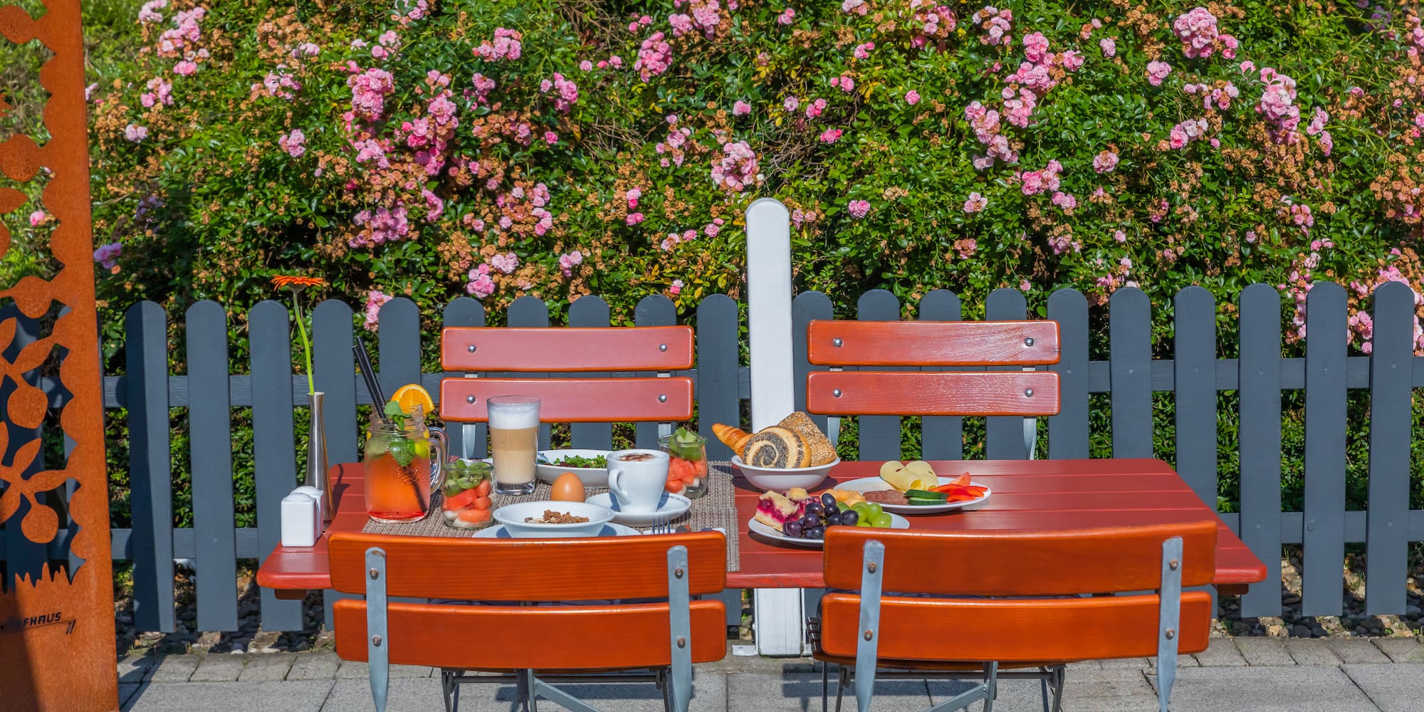 a table with food on it