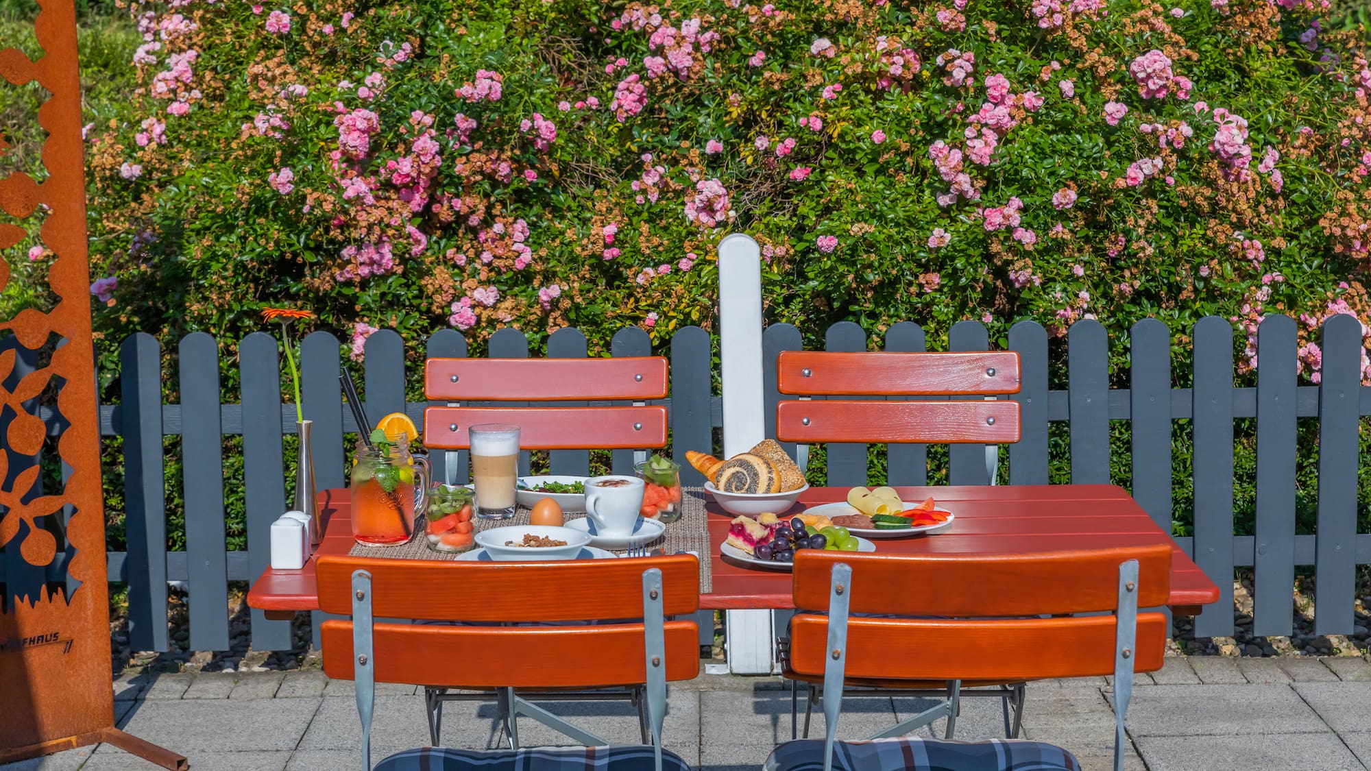 a table with food on it